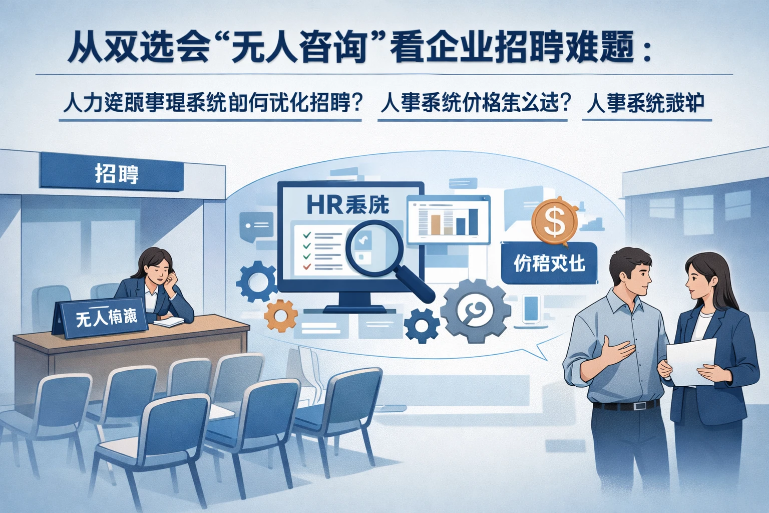 从双选会“无人咨询”看企业招聘难题：人力资源管理系统如何优化招聘、人事系统价格怎么选、人事系统维护如何落地