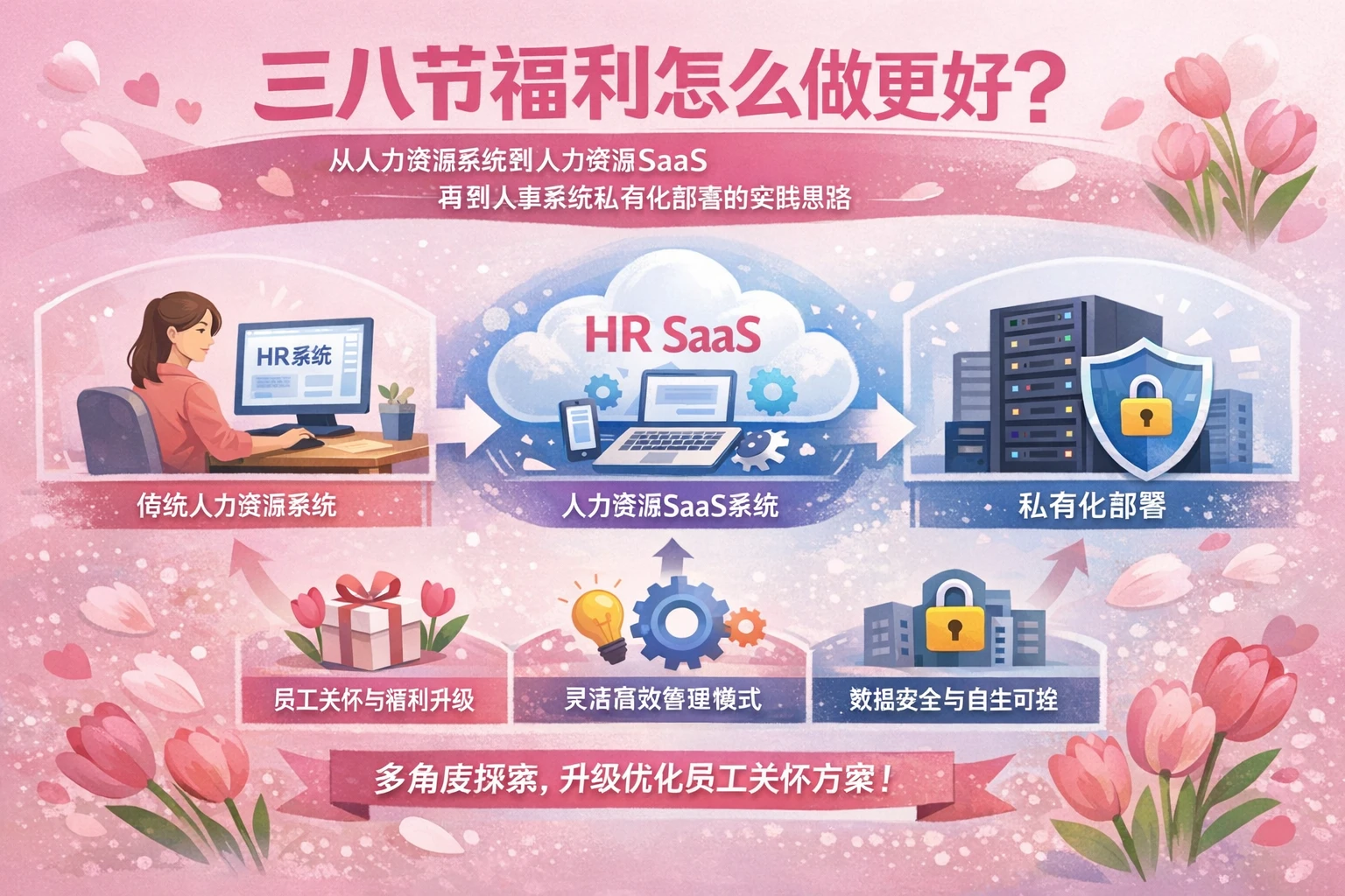 三八节福利怎么做更好?从人力资源系统到人力资源SaaS,再到人事系统私有化部署的实践思路