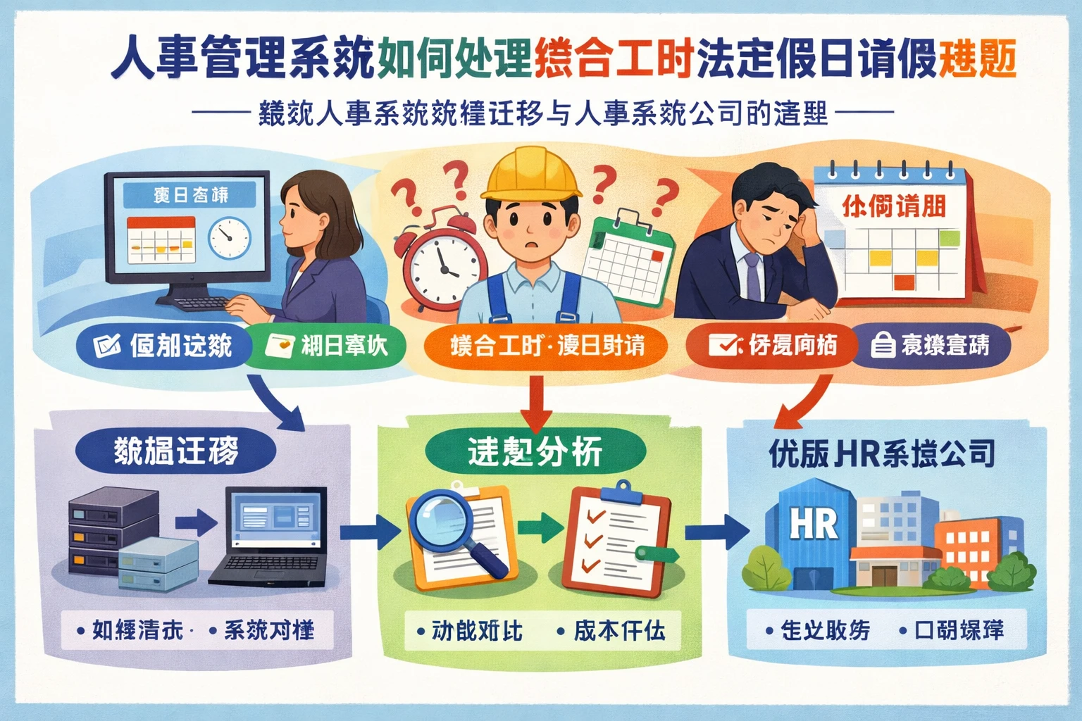 人事管理系统如何处理综合工时法定假日请假难题——兼谈人事系统数据迁移与人事系统公司的选型