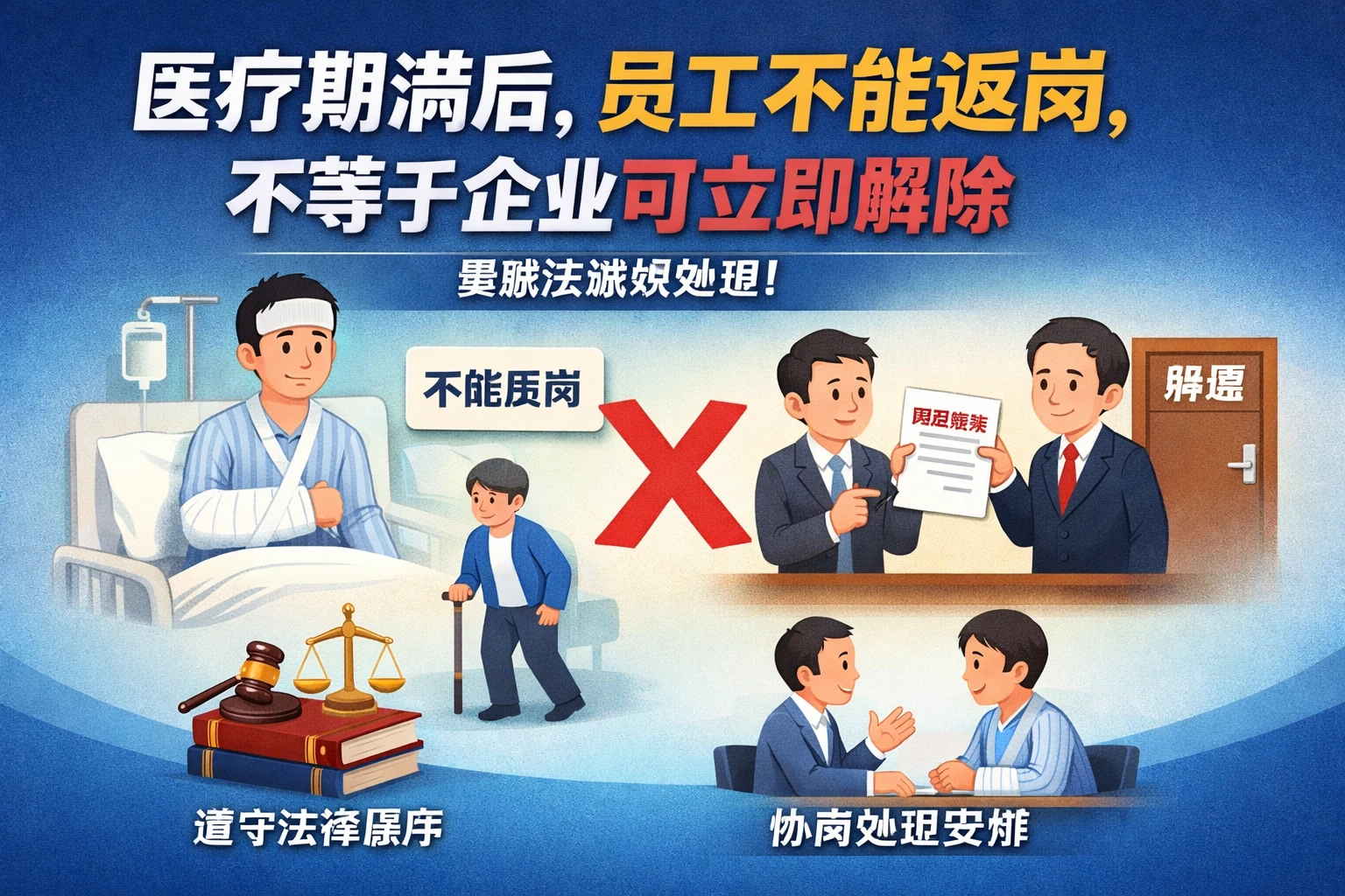 医疗期满后,员工不能返岗,不等于企业可立即解除