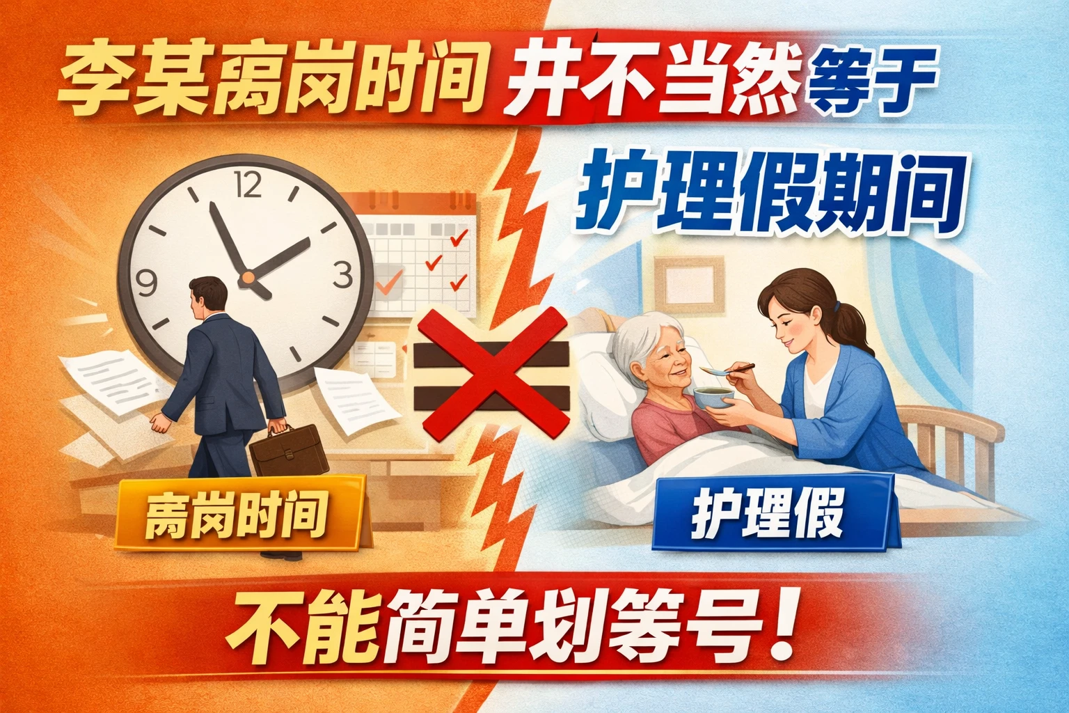 李某离岗时间并不当然等于护理假期间