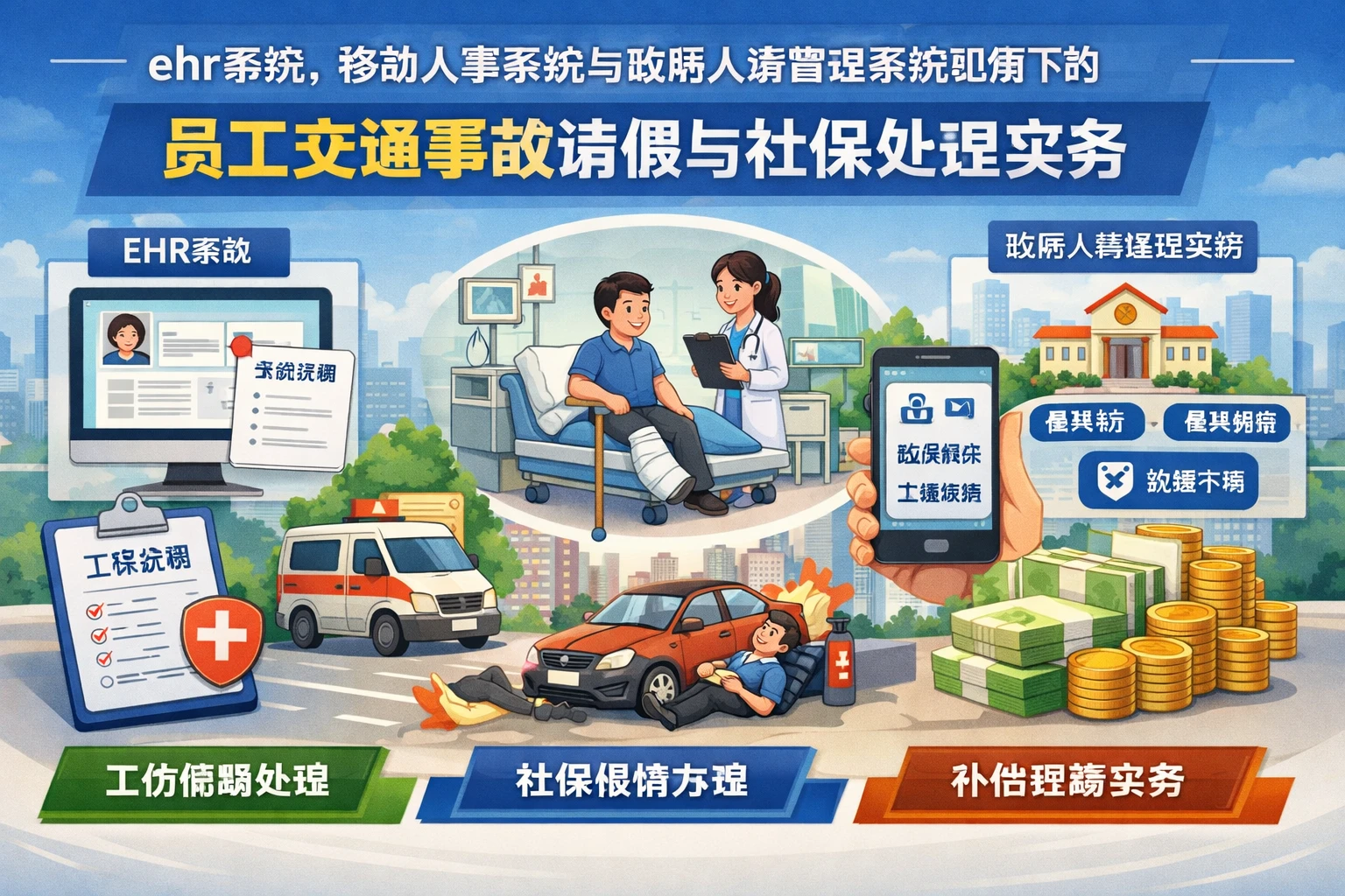 ehr系统、移动人事系统与政府人事管理系统视角下的员工交通事故请假与社保处理实务