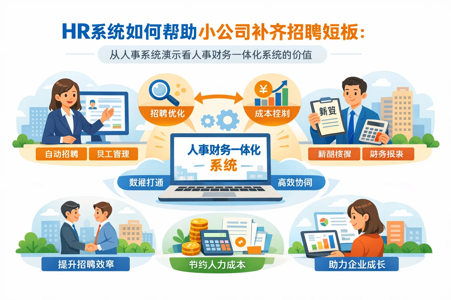 HR系统如何帮助小公司补齐招聘短板：从人事系统演示看人事财务一体化系统的价值