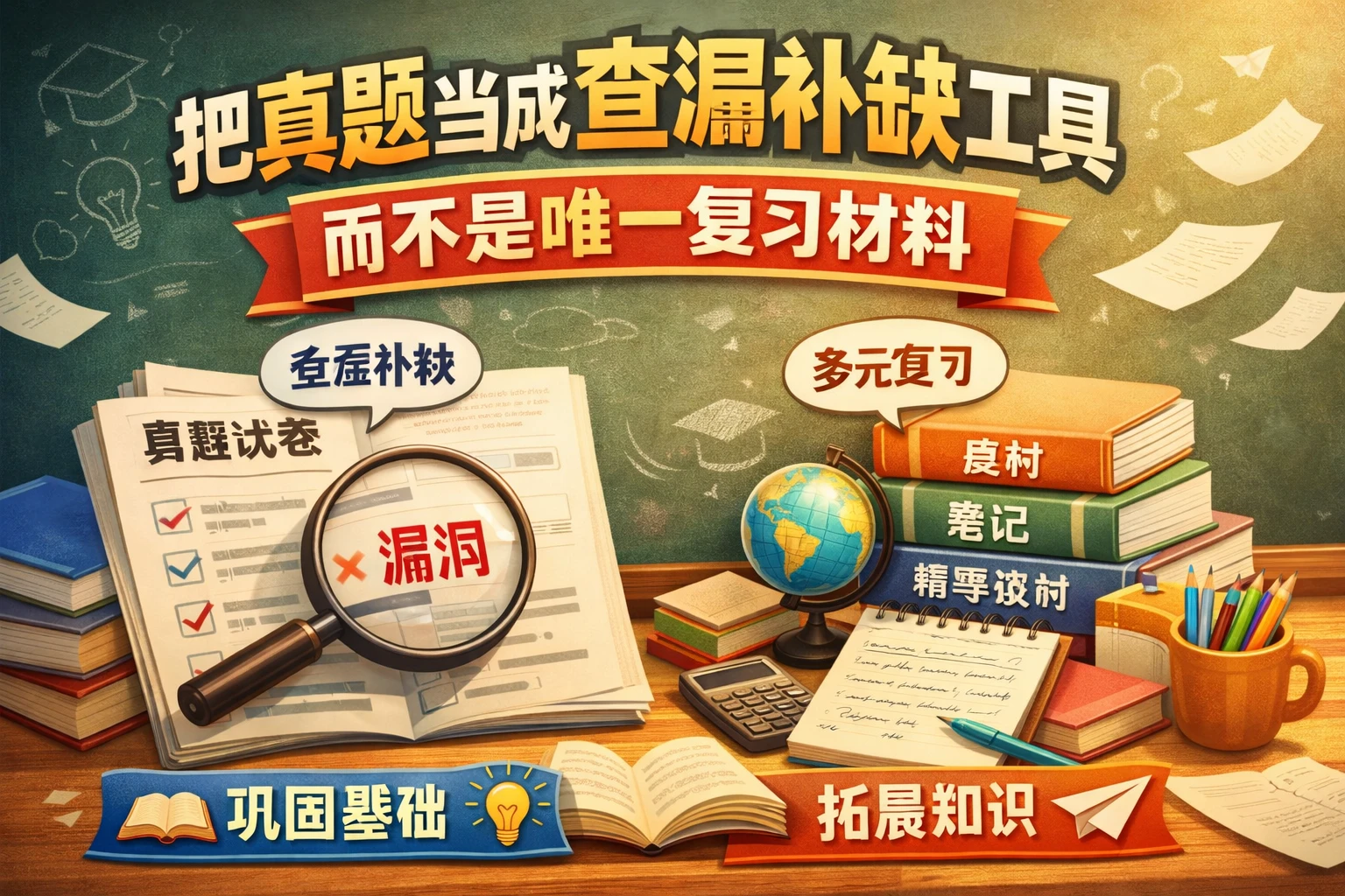 把真题当成查漏补缺工具,而不是唯一复习材料