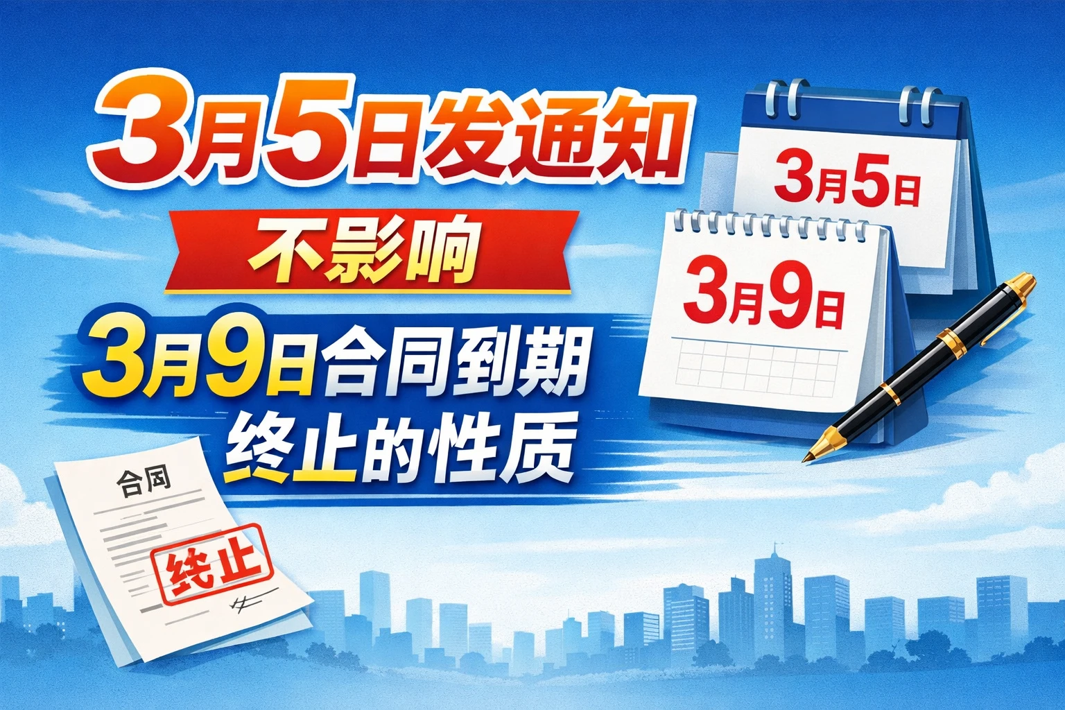 3月5日发通知，不影响3月9日合同到期终止的性质