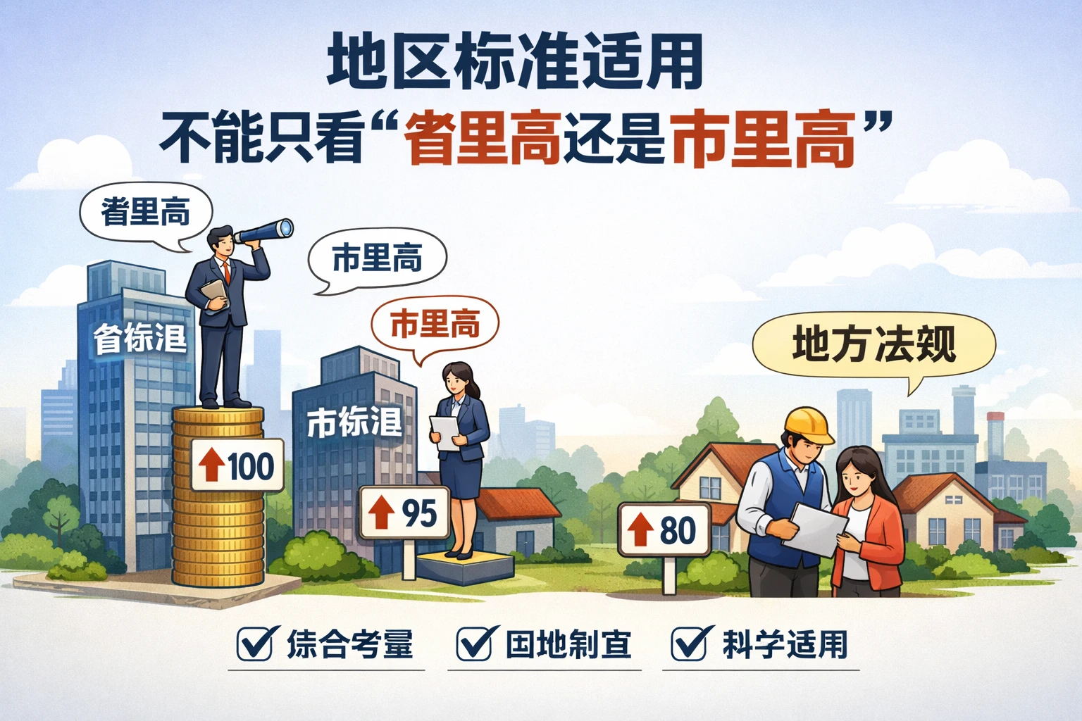 地区标准适用，不能只看“省里高还是市里高”