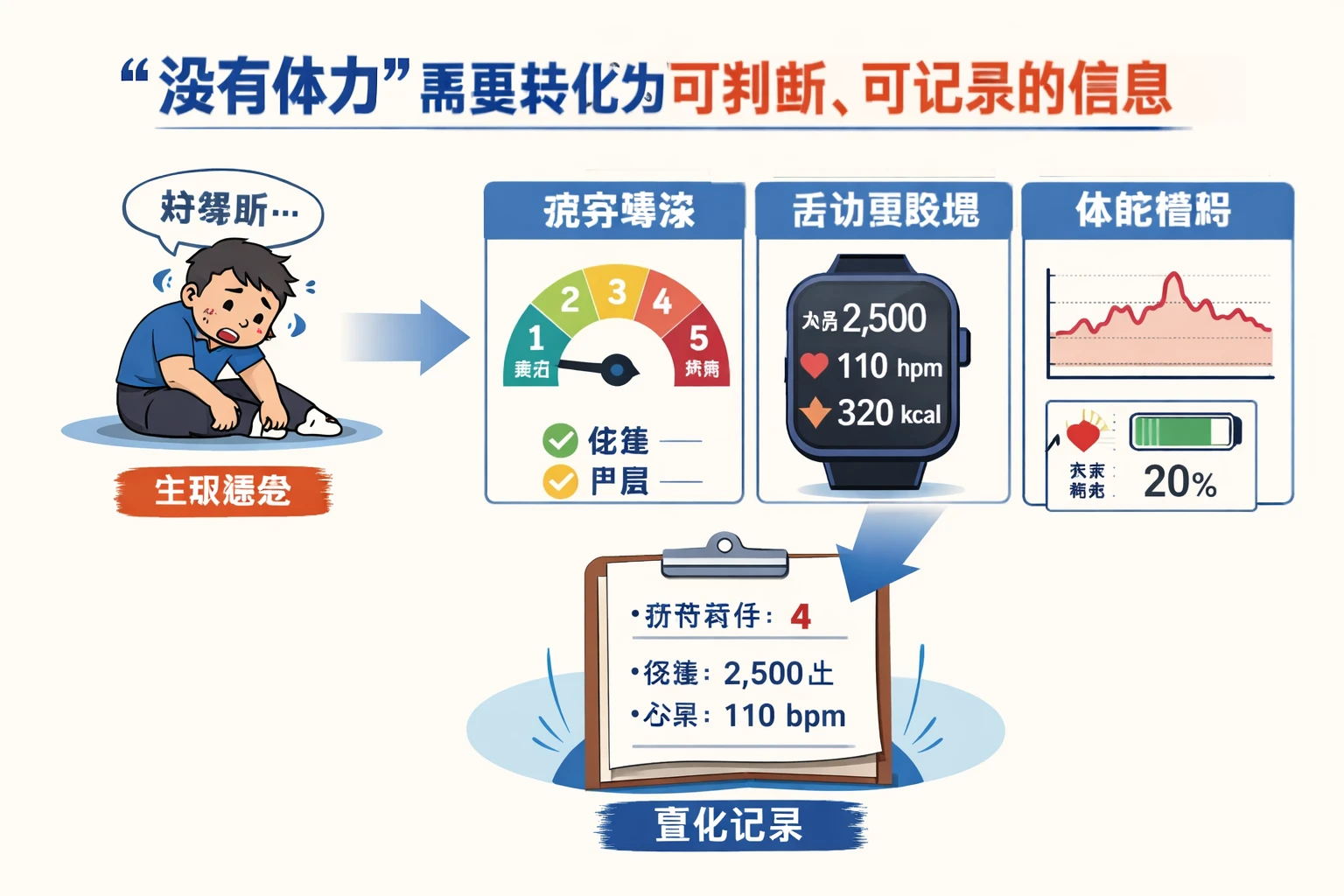 “没有体力”需要转化为可判断、可记录的信息