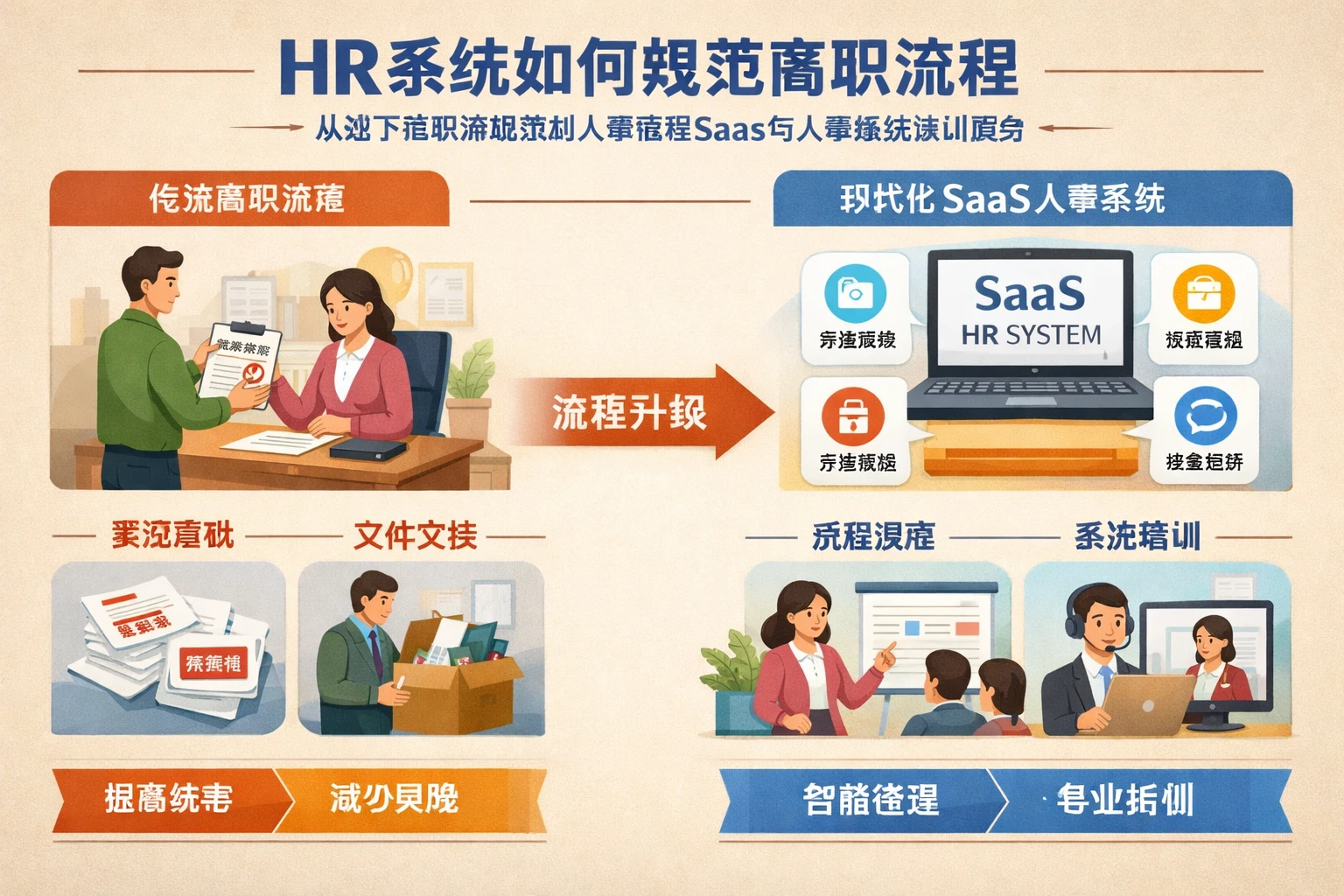 HR系统如何规范离职流程：从线下离职审批表到人事管理SaaS与人事系统培训服务