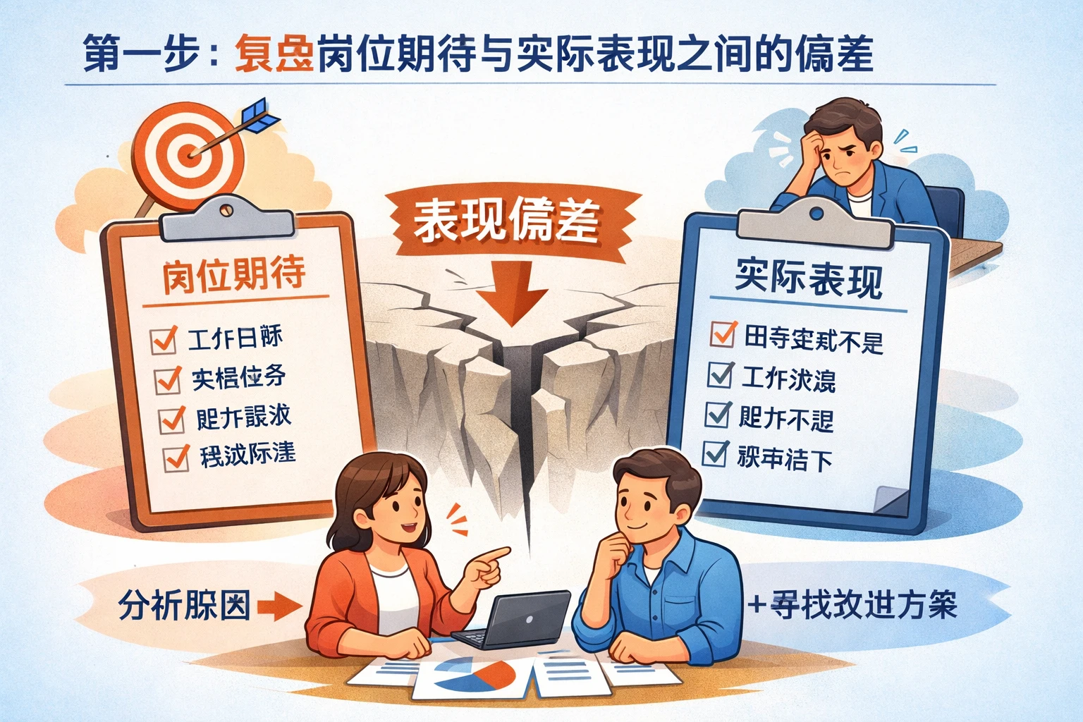 第一步：复盘岗位期待与实际表现之间的偏差