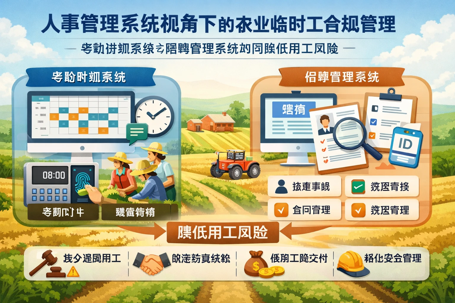 人事管理系统视角下的农业临时工合规管理:考勤排班系统与招聘管理系统如何降低用工风险