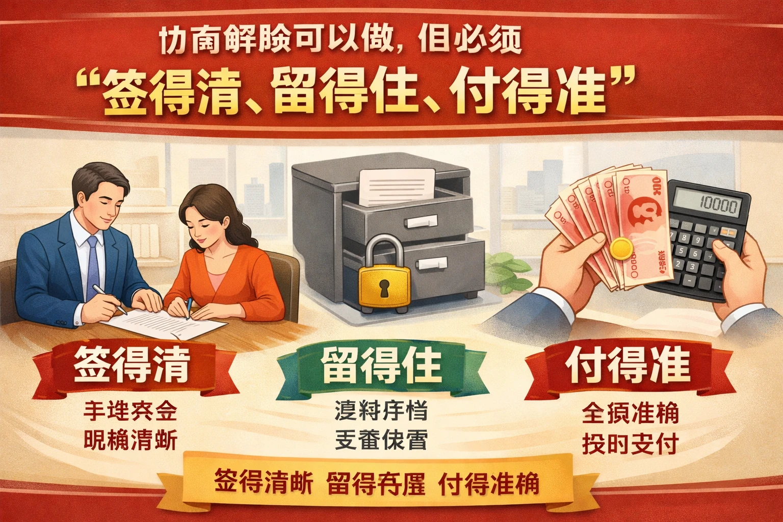 2. 协商解除可以做，但必须“签得清、留得住、付得准”