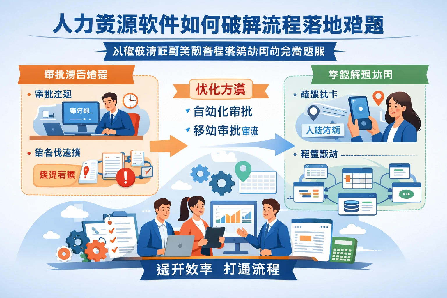 人力资源软件如何破解流程落地难题：从审批滞后到考勤管理系统协同的完整思路