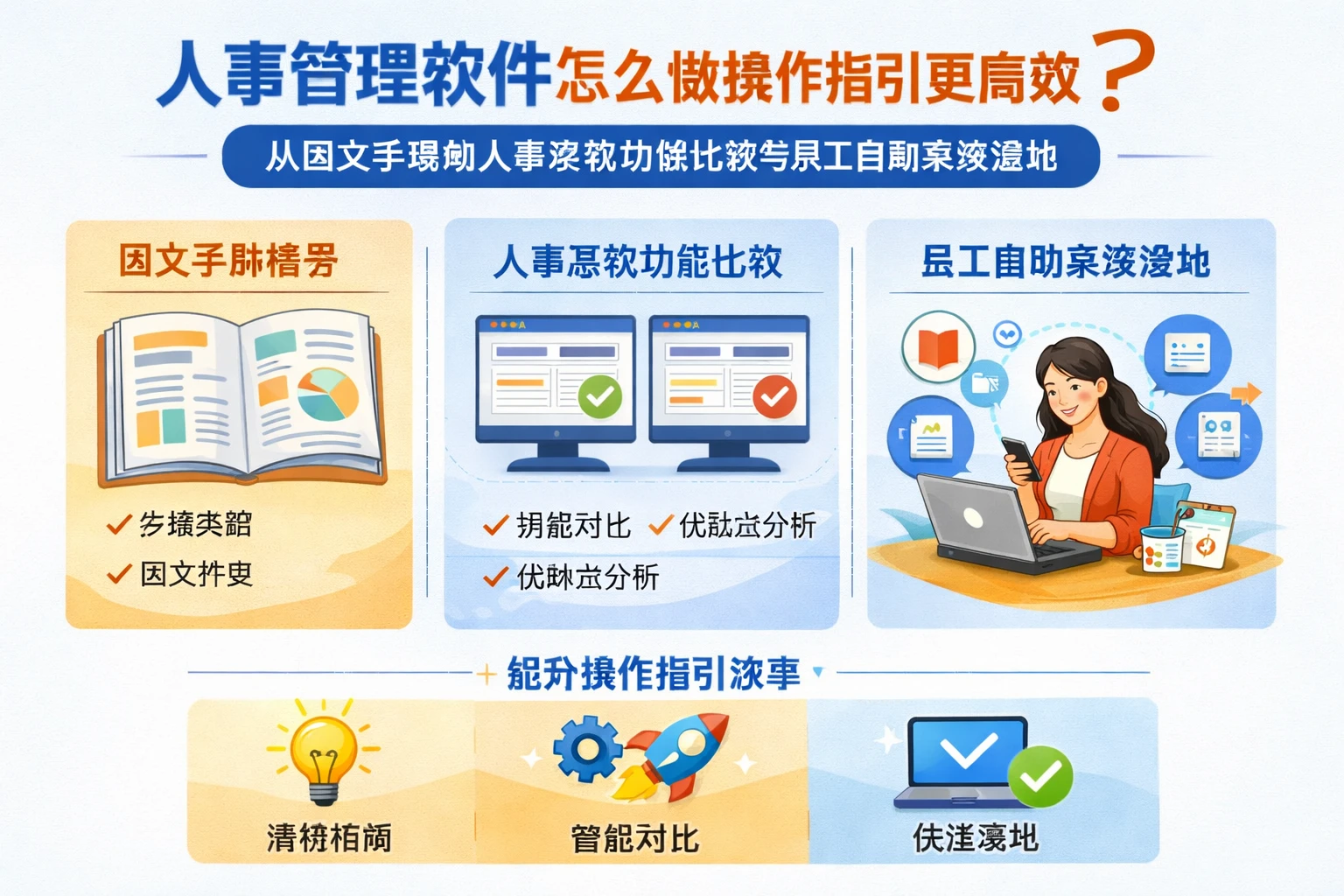 人事管理软件怎么做操作指引更高效？从图文手册到人事系统功能比较与员工自助系统落地