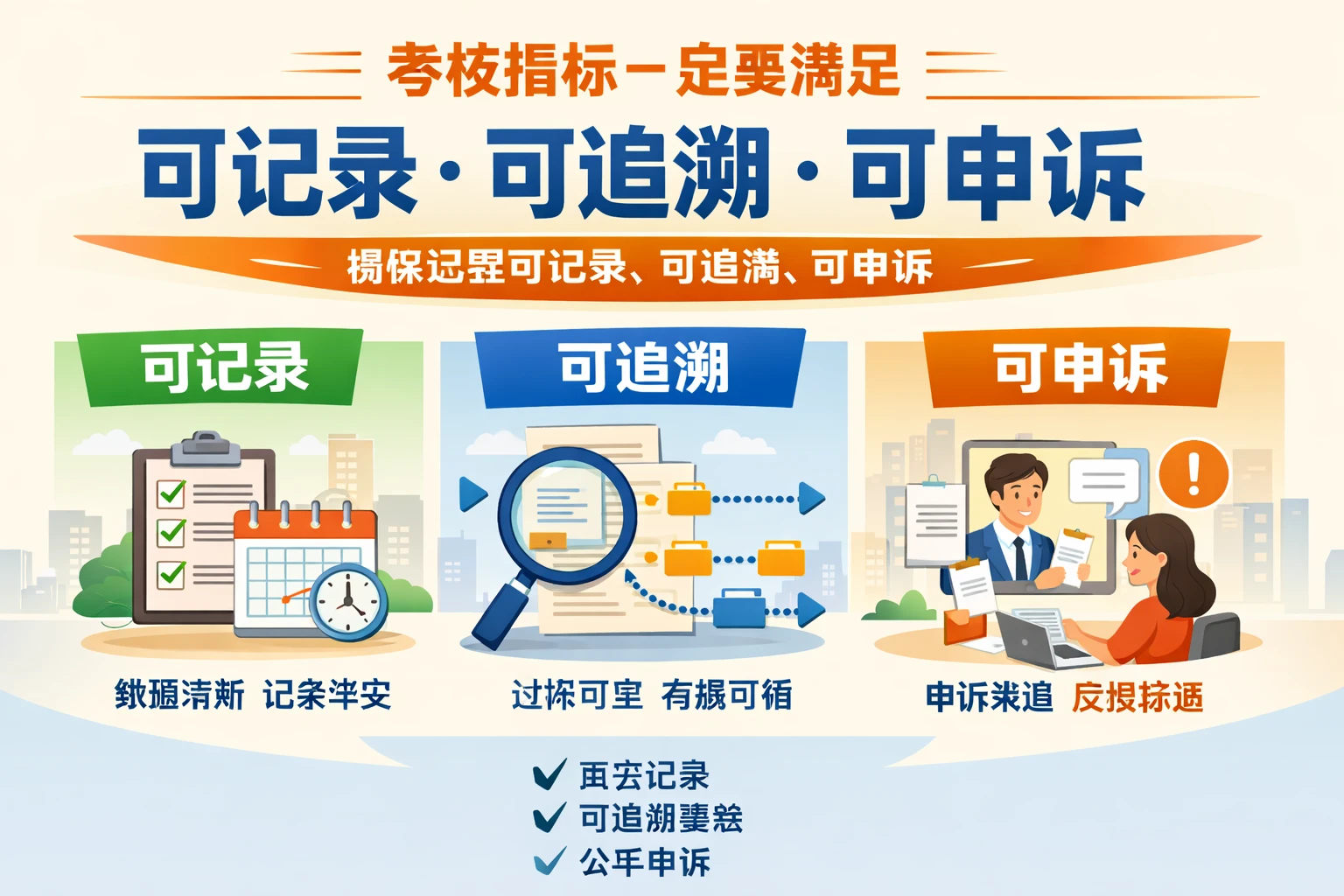 考核指标一定要满足可记录、可追溯、可申诉