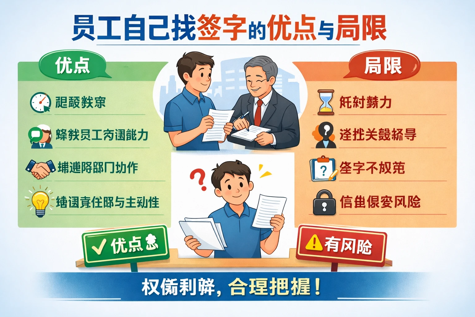 员工自己找签字的优点与局限