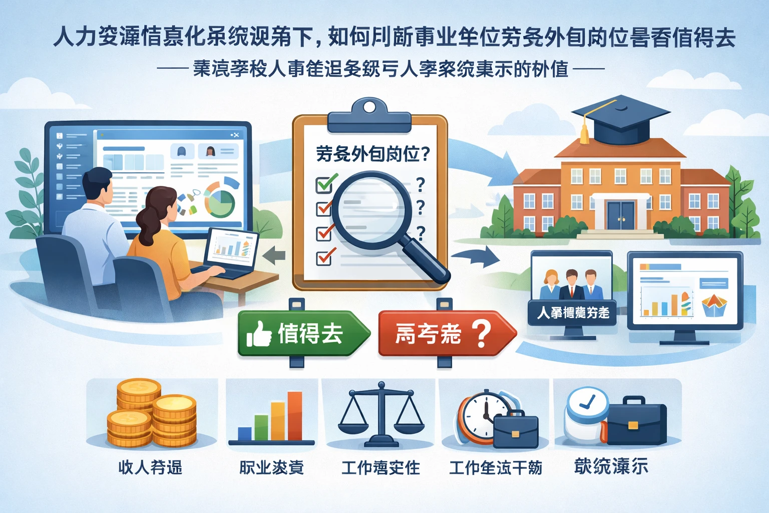人力资源信息化系统视角下，如何判断事业单位劳务外包岗位是否值得去——兼谈学校人事管理系统与人事系统演示的价值