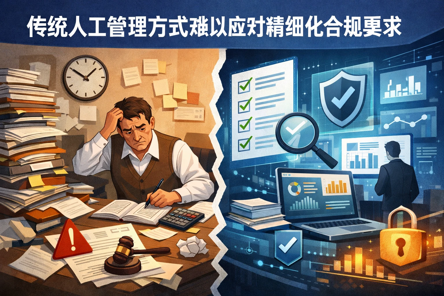 传统人工管理方式难以应对精细化合规要求