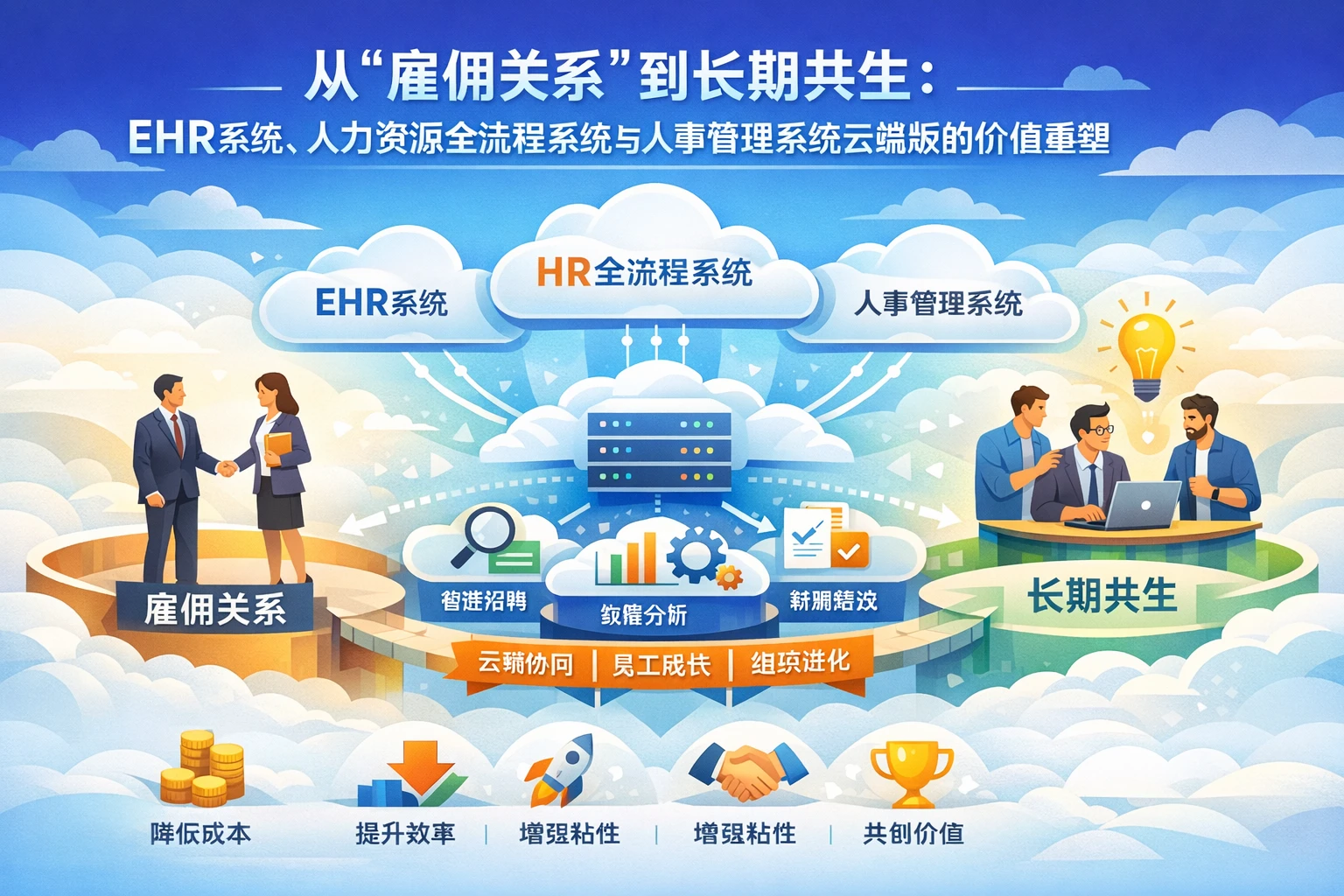 从“雇佣关系”到长期共生:ehr系统、人力资源全流程系统与人事管理系统云端版的价值重塑