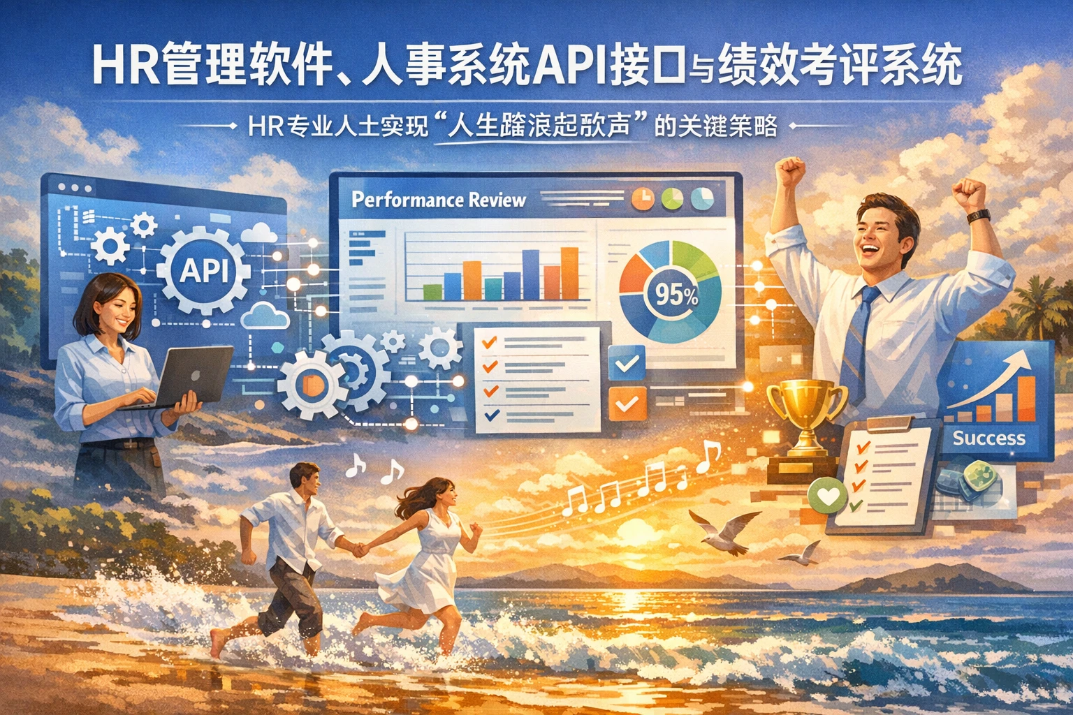 HR管理软件、人事系统API接口与绩效考评系统：HR专业人士实现“人生踏浪起歌声”的关键策略