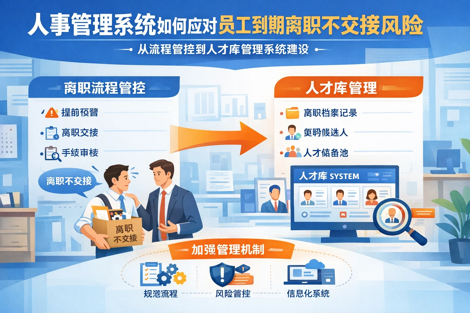 人事管理系统如何应对员工到期离职不交接风险：从流程管控到人才库管理系统建设