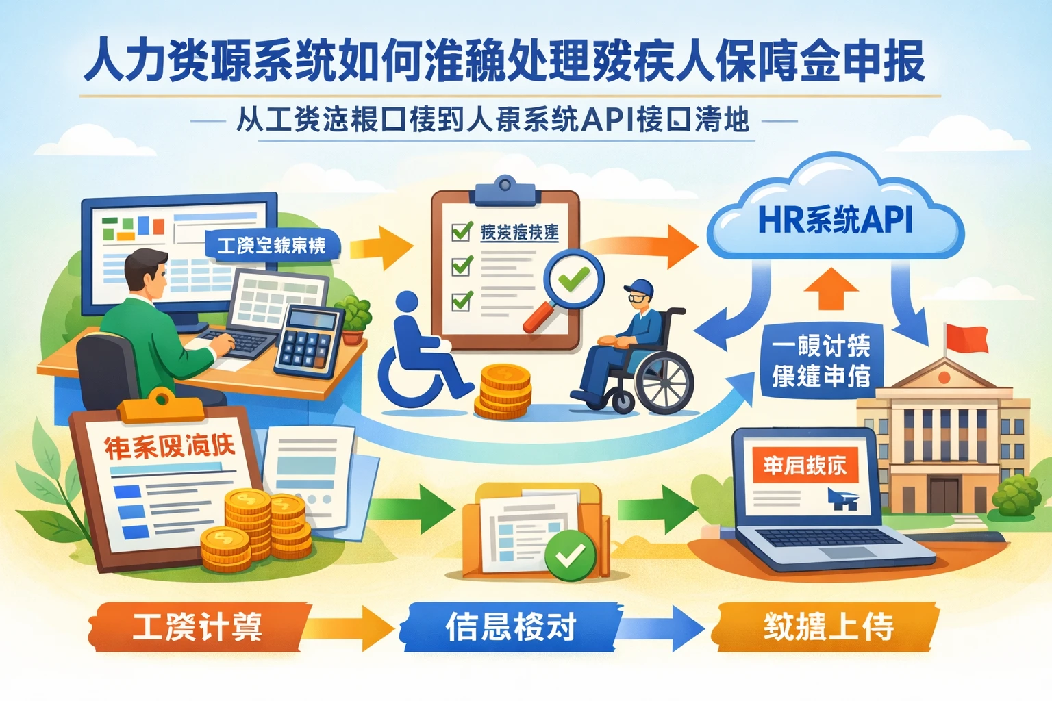 人力资源系统如何准确处理残疾人保障金申报:从工资总额口径到人事系统API接口落地