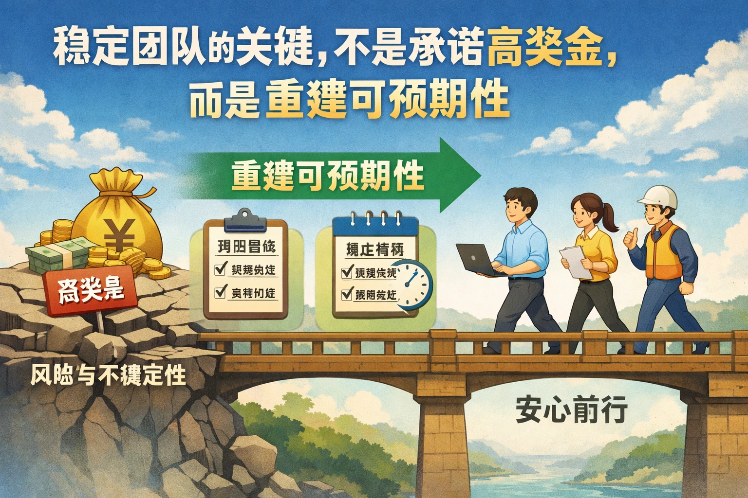 稳定团队的关键，不是承诺高奖金，而是重建可预期性