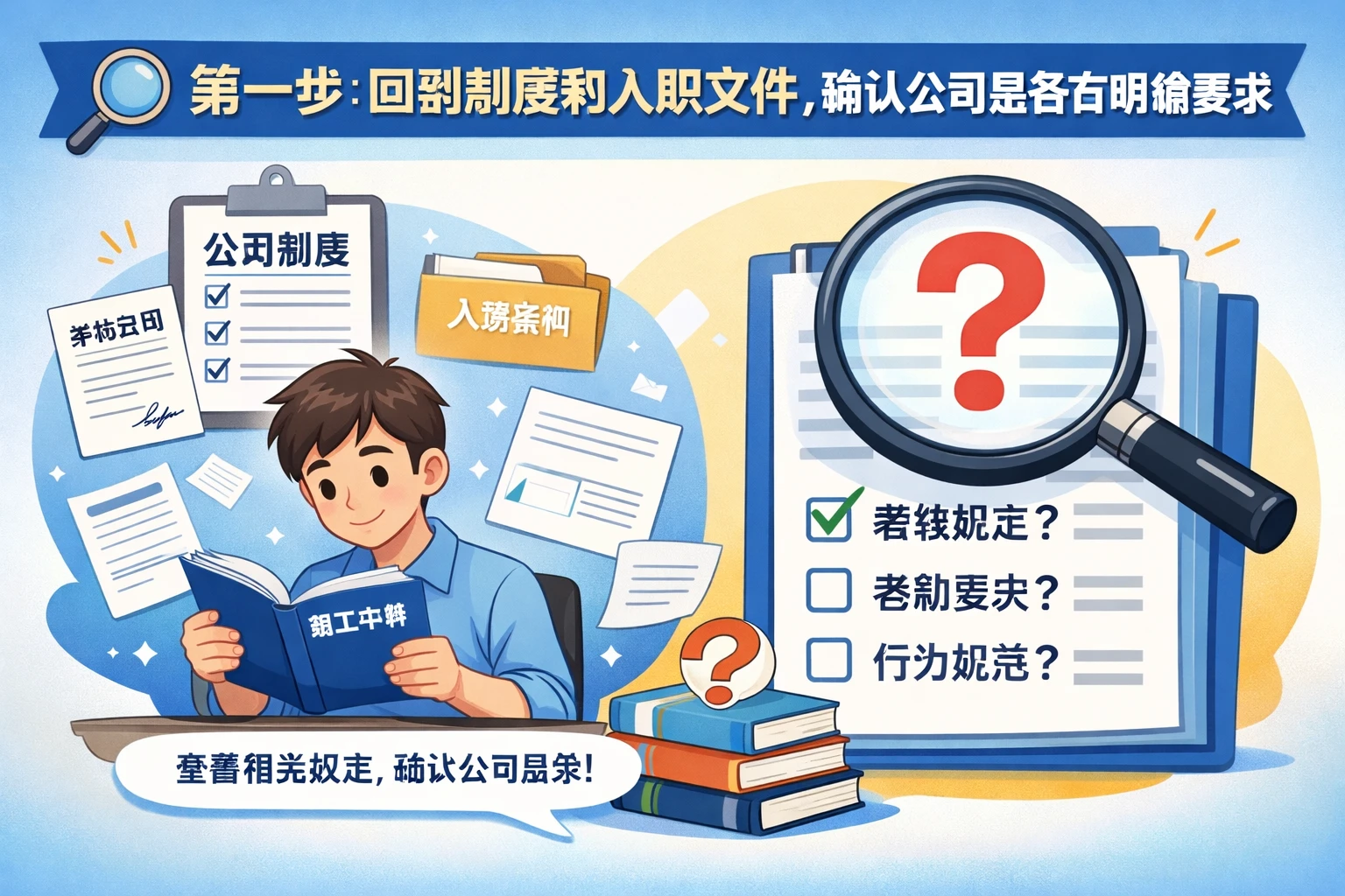 第一步:回到制度和入职文件,确认公司是否有明确要求