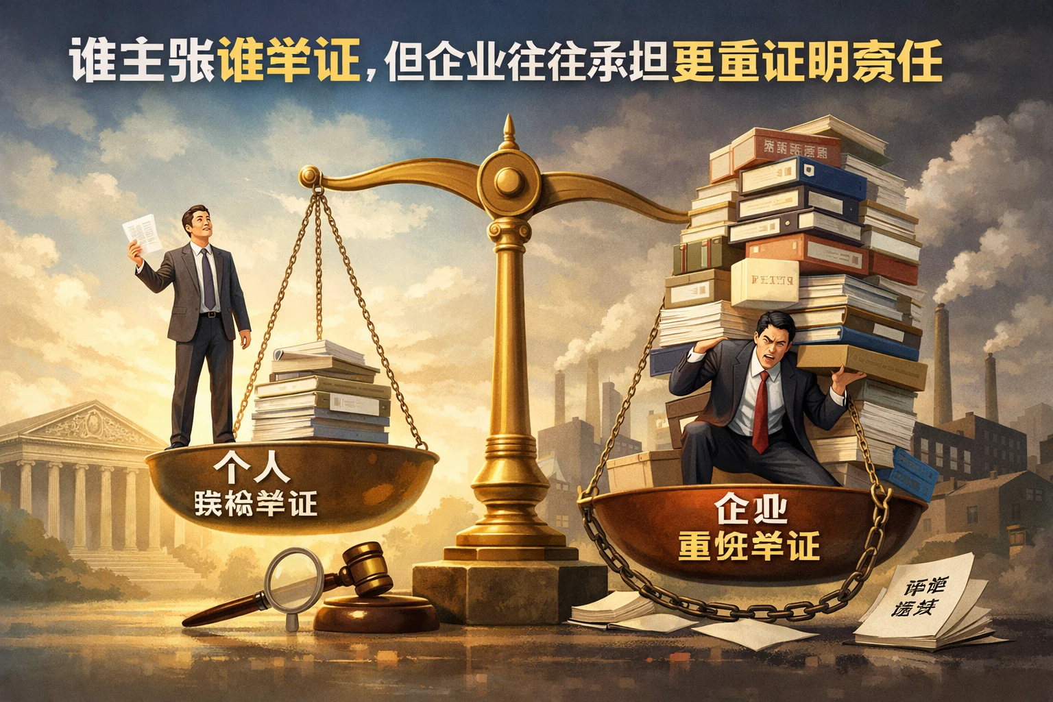 谁主张谁举证，但企业往往承担更重证明责任