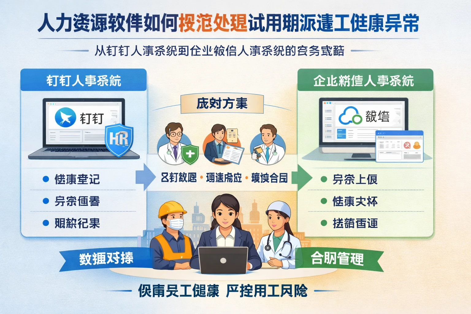 人力资源软件如何规范处理试用期派遣工健康异常:从钉钉人事系统到企业微信人事系统的实务思路