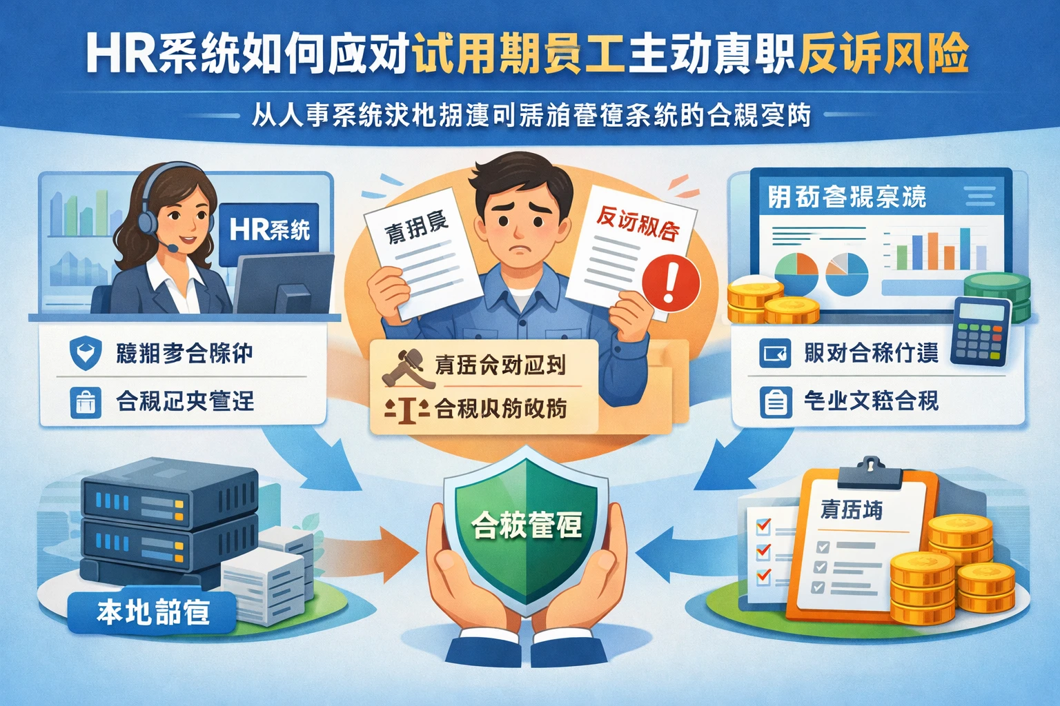 HR系统如何应对试用期员工主动离职反诉风险：从人事系统本地部署到薪酬管理系统的合规实践