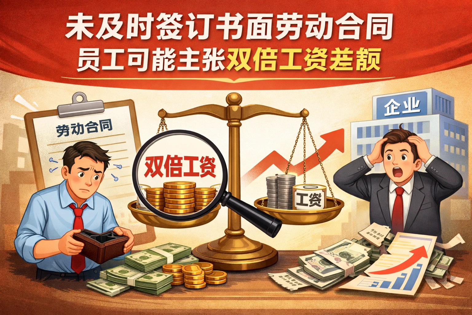 未及时签订书面劳动合同,员工可能主张双倍工资差额