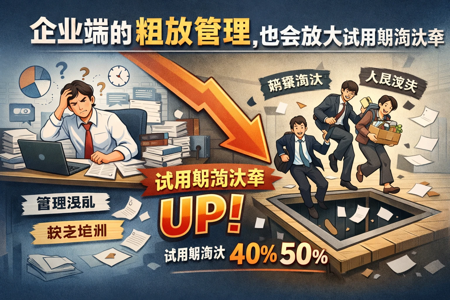 企业端的粗放管理，也会放大试用期淘汰率