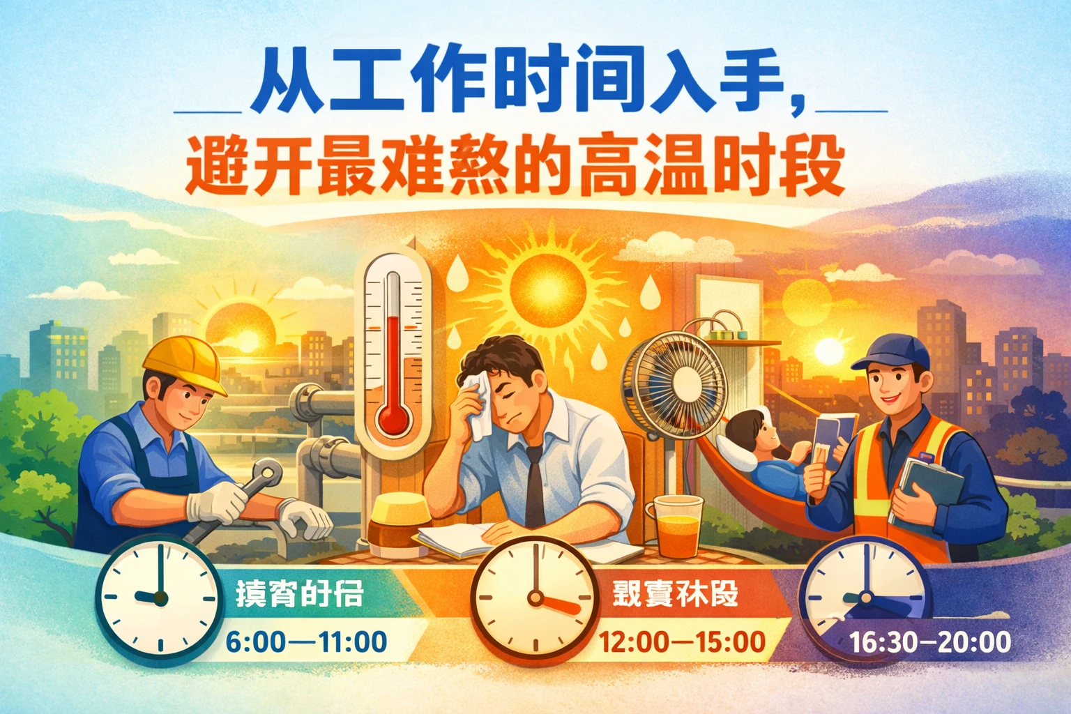 从工作时间入手，避开最难熬的高温时段