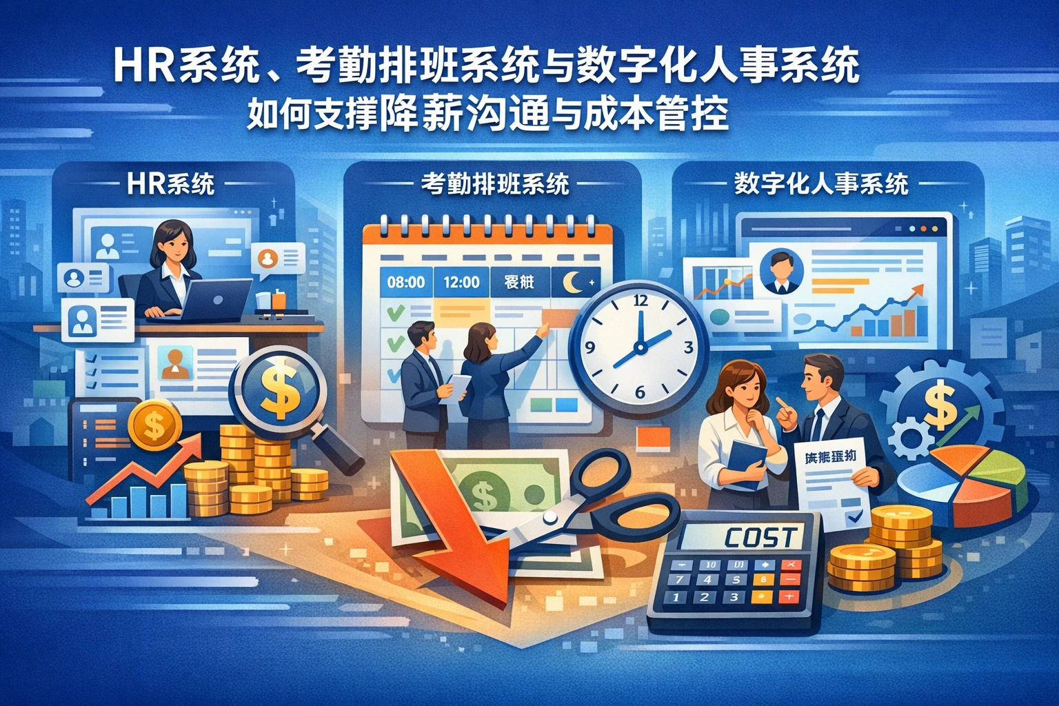 HR系统、考勤排班系统与数字化人事系统如何支撑降薪沟通与成本管控