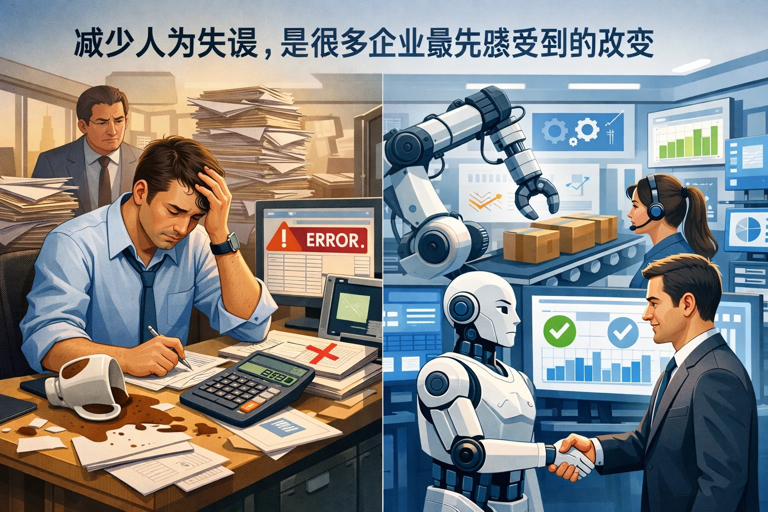 减少人为失误，是很多企业最先感受到的改变