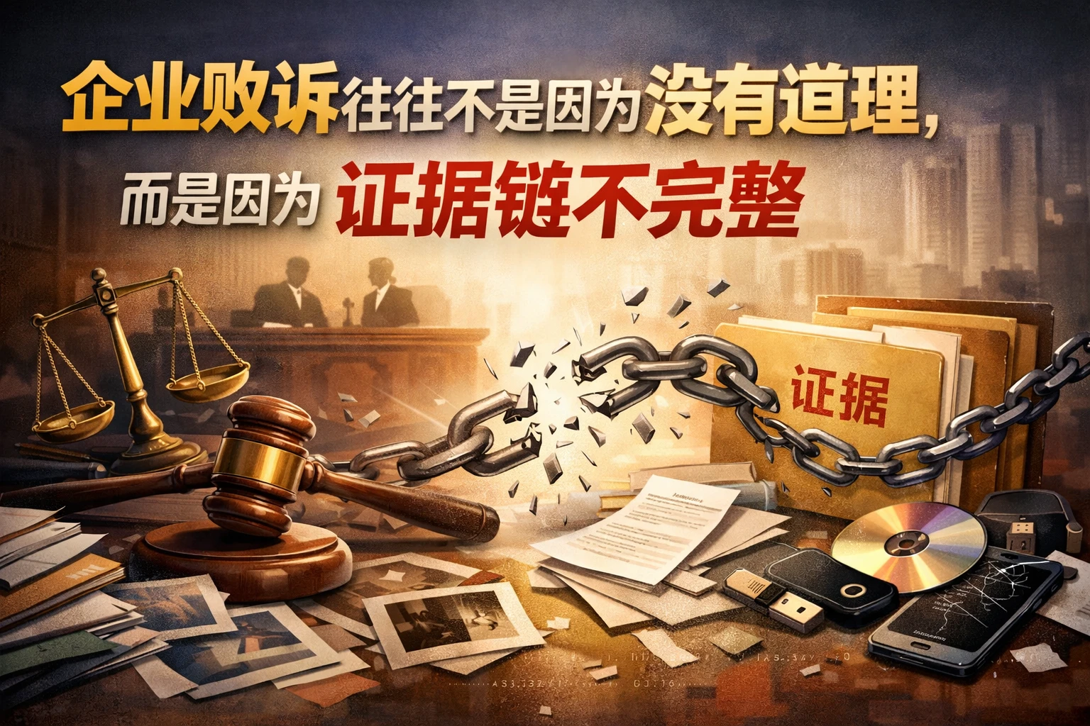 企业败诉往往不是因为没有道理，而是因为证据链不完整