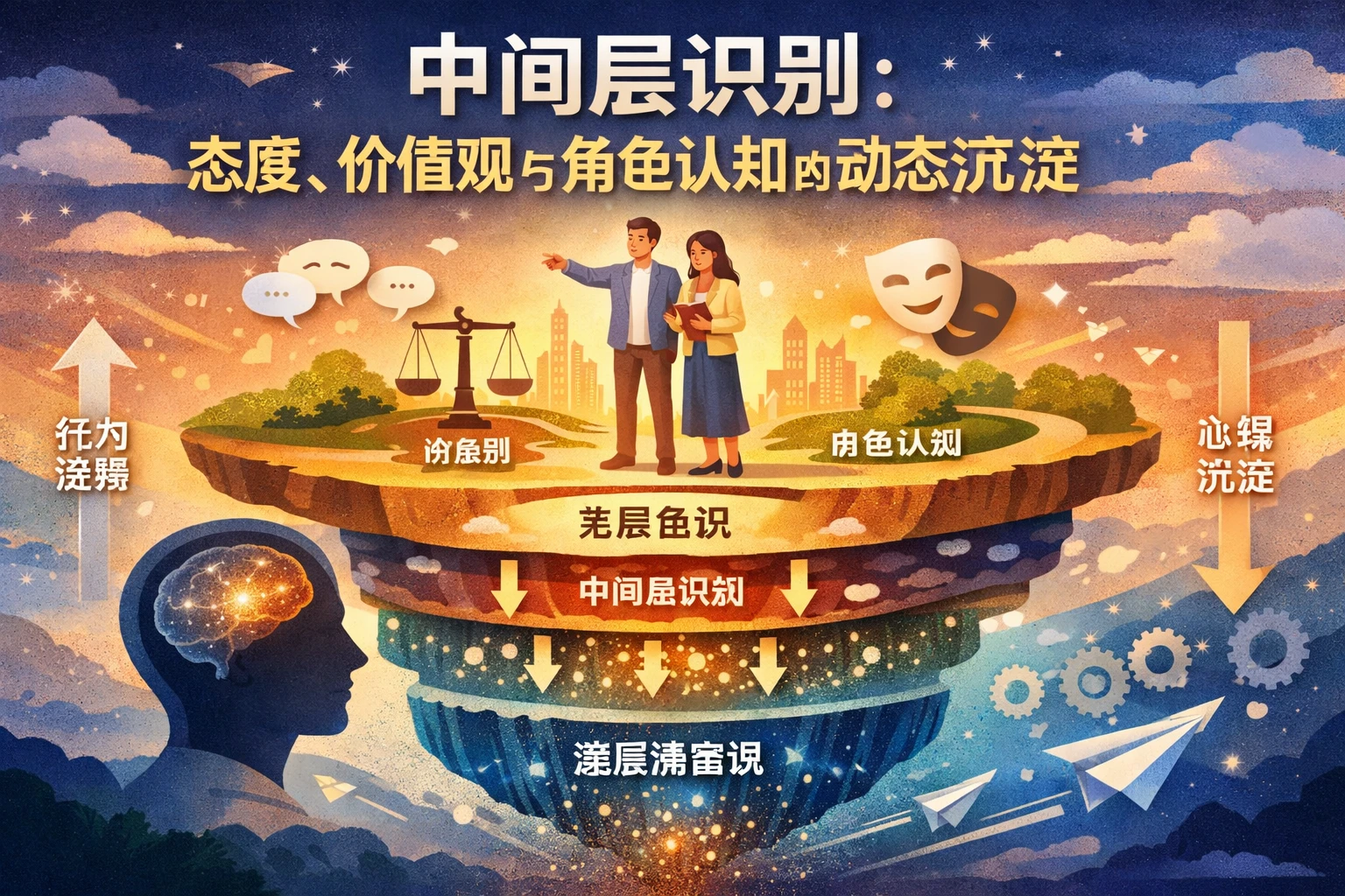 中间层识别：态度、价值观与角色认知的动态沉淀