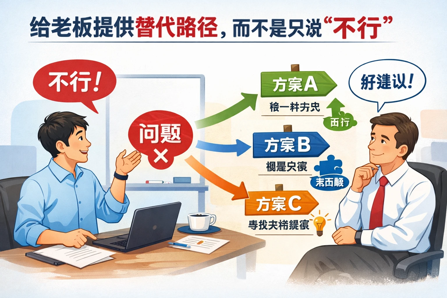 给老板提供替代路径,而不是只说“不行”