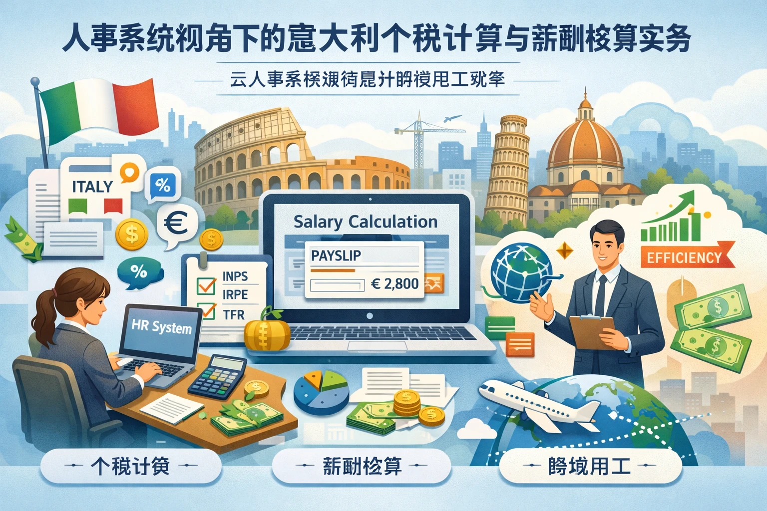 人事系统视角下的意大利个税计算与薪酬核算实务:云人事系统如何提升跨境用工效率
