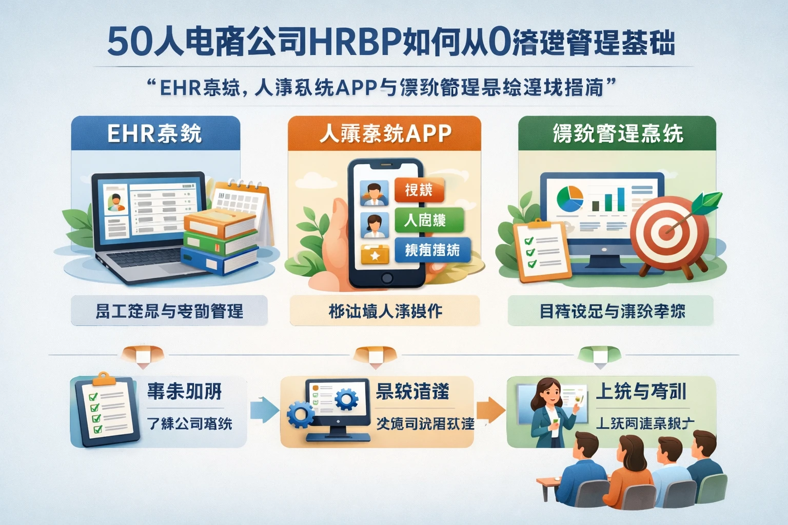 50人电商公司HRBP如何从0搭建管理基础:ehr系统、人事系统APP与绩效管理系统落地指南