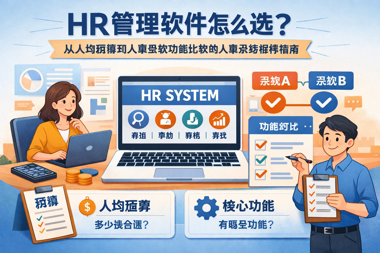 HR管理软件怎么选?从人均预算到人事系统功能比较的人事系统推荐指南