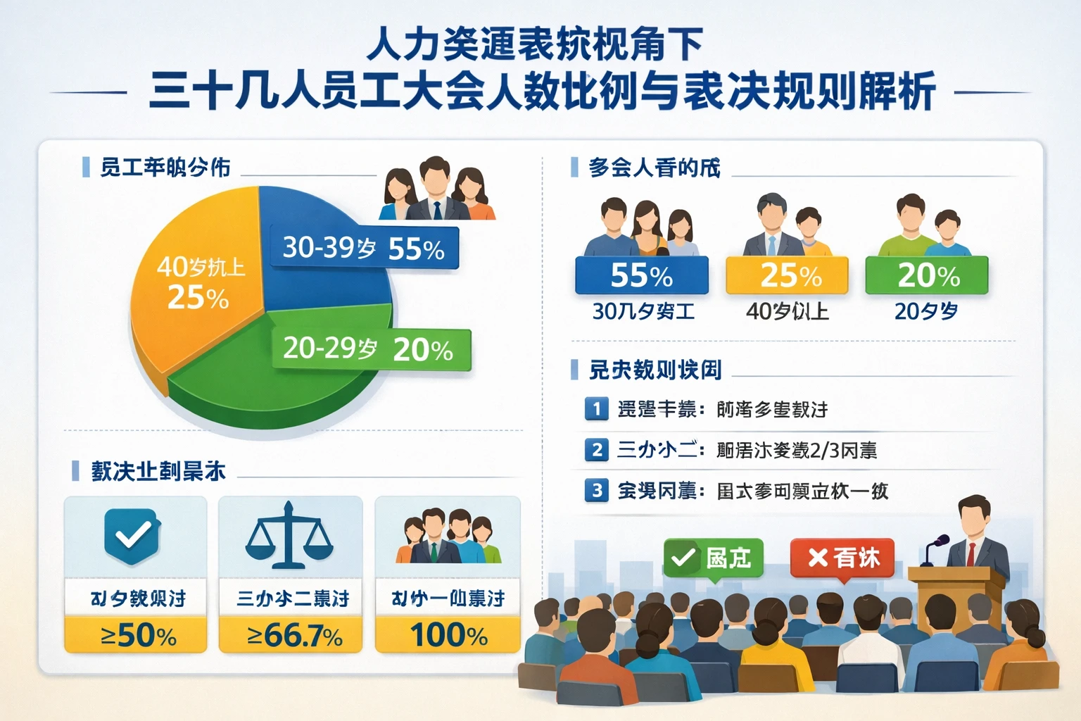 人力资源系统视角下，三十几人员工大会人数比例与表决规则解析