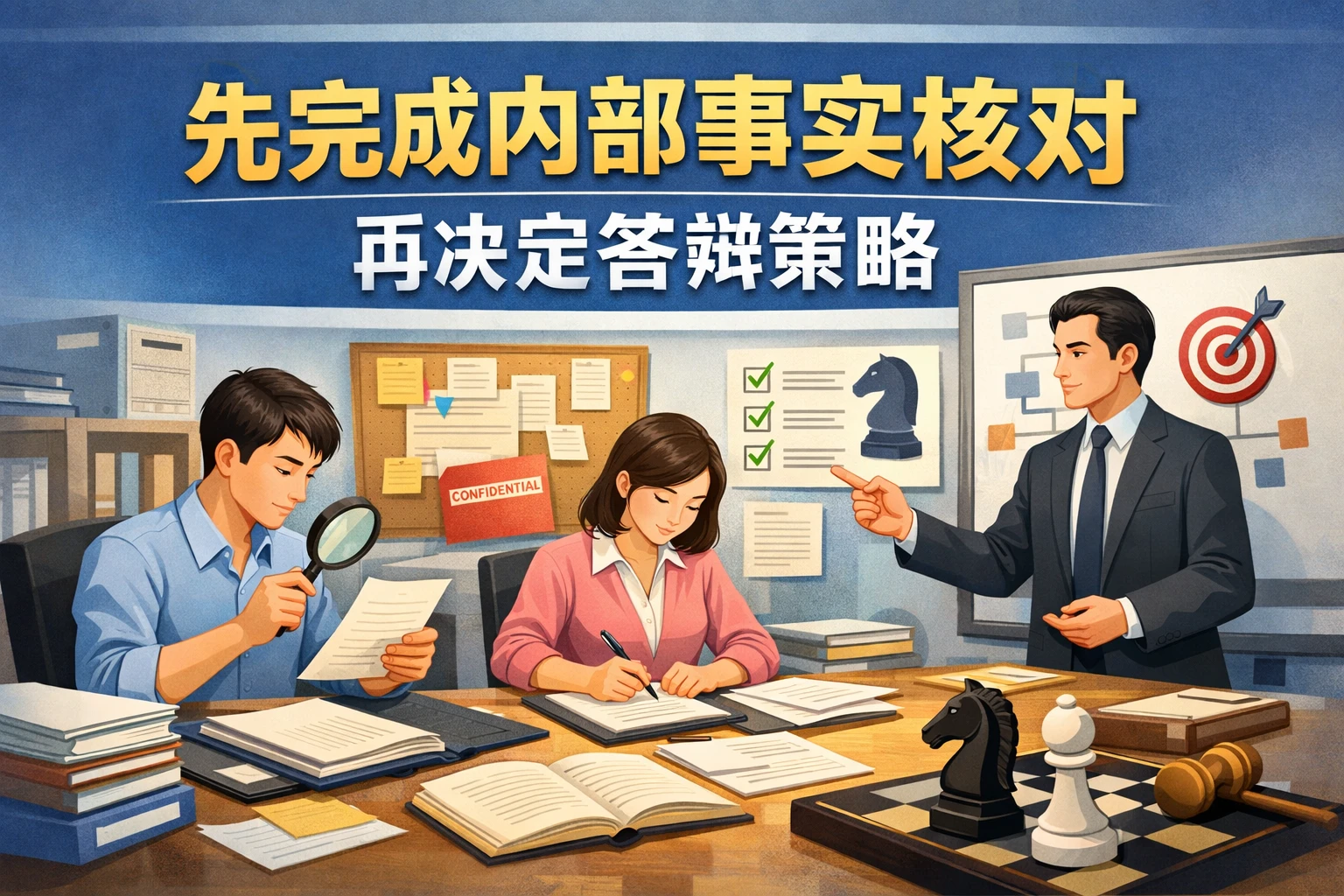 先完成内部事实核对，再决定答辩策略