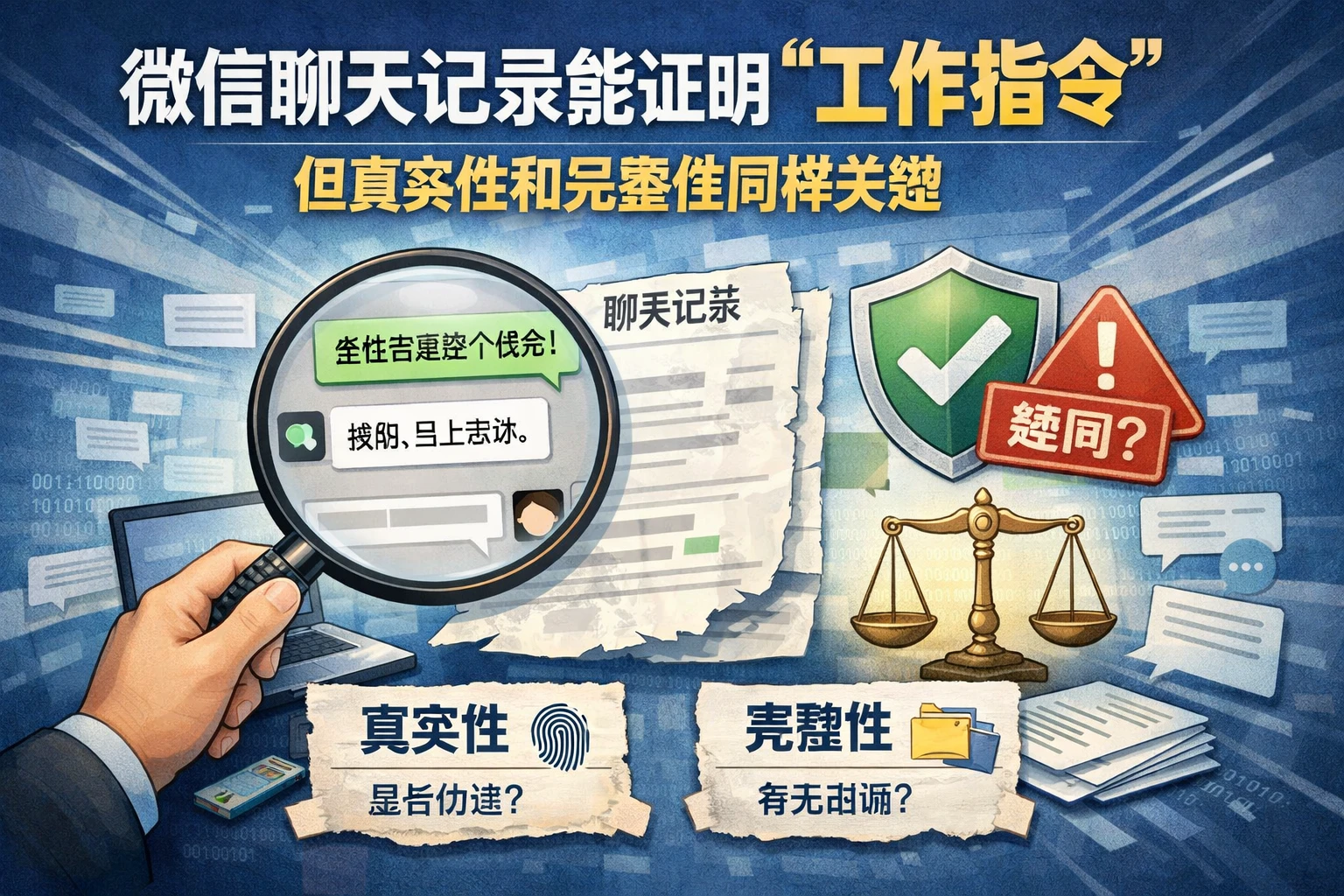 微信聊天记录能证明“工作指令”，但真实性和完整性同样关键