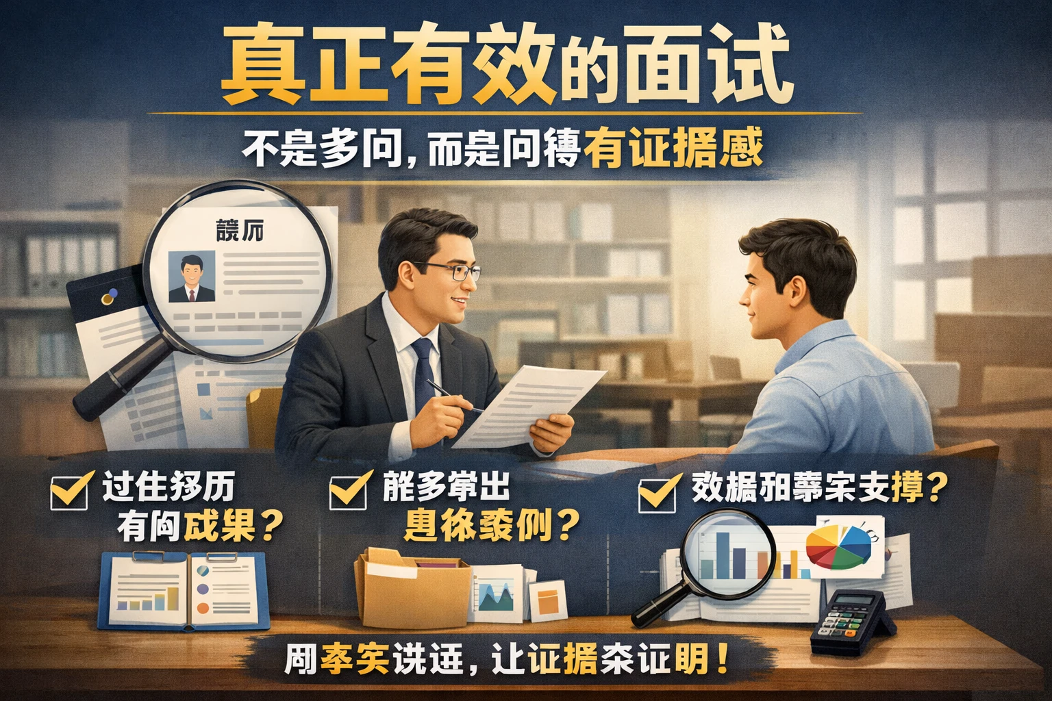 真正有效的面试，不是多问，而是问得有证据感
