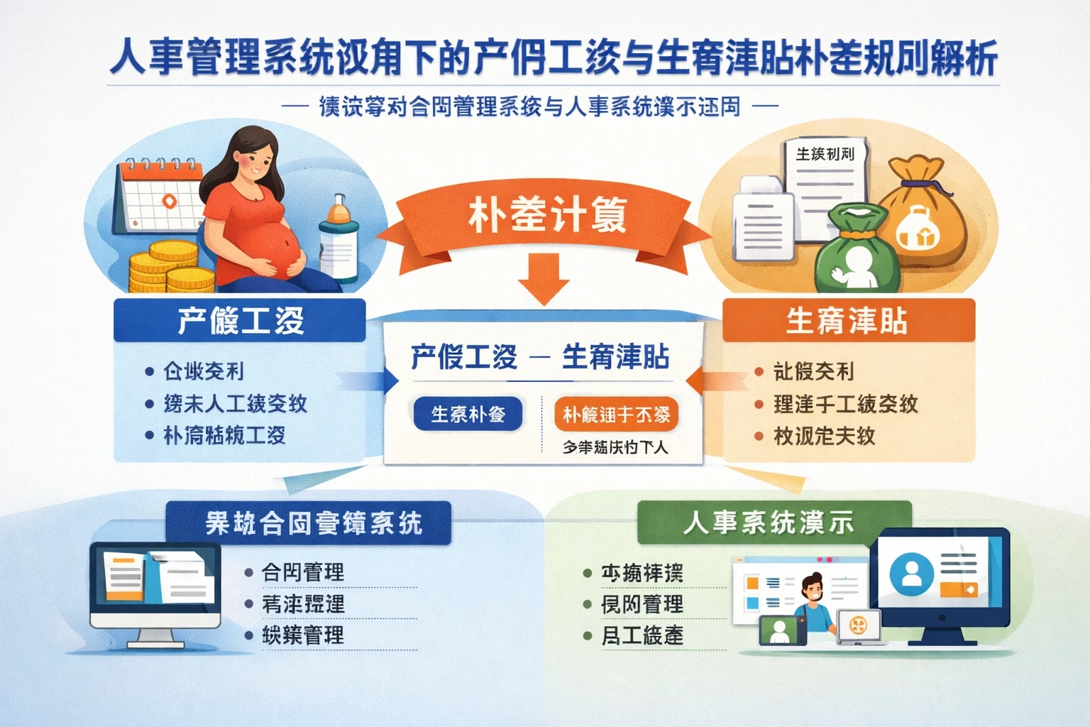 人事管理系统视角下的产假工资与生育津贴补差规则解析｜兼谈劳动合同管理系统与人事系统演示应用