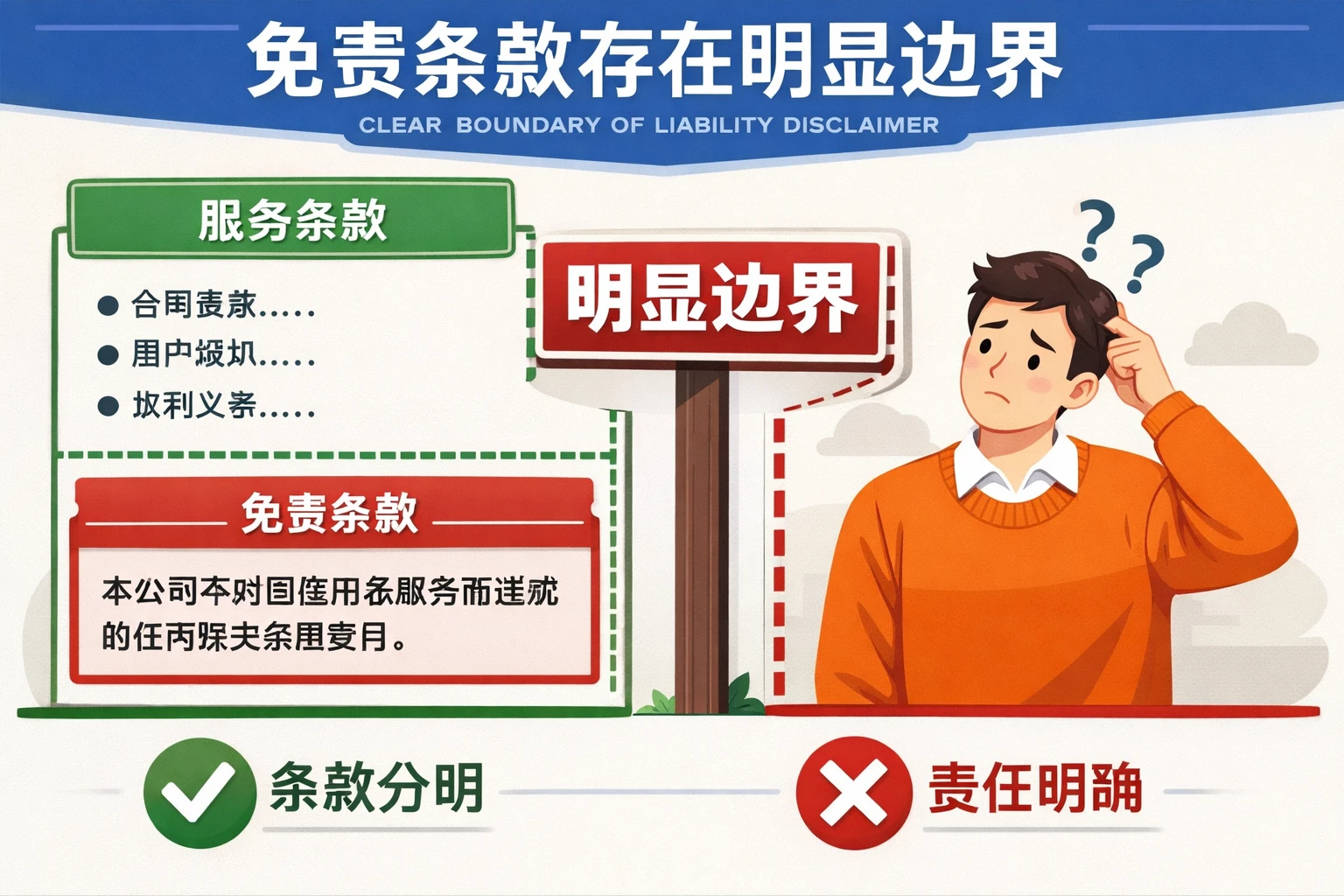 2. 免责条款存在明显边界