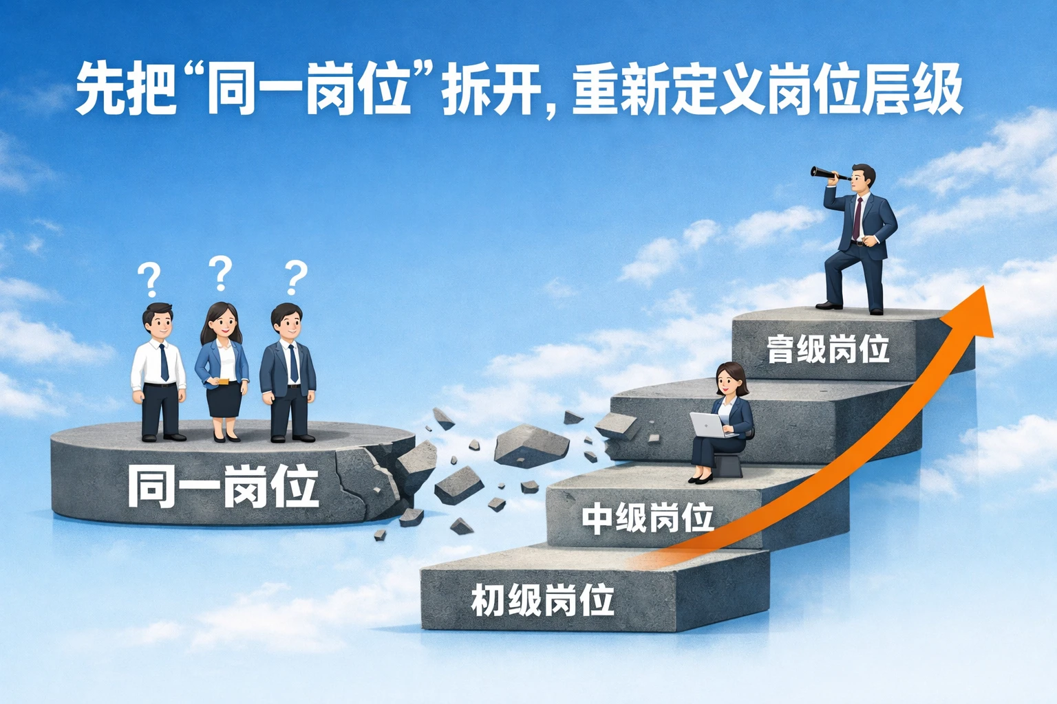先把“同一岗位”拆开，重新定义岗位层级