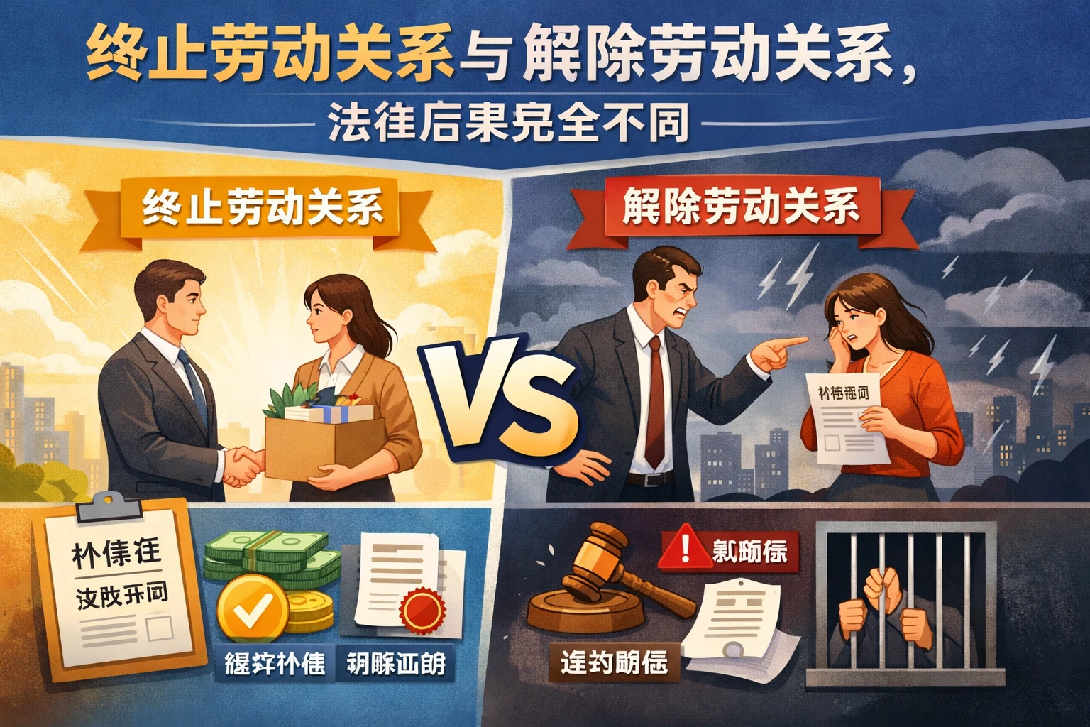 终止劳动关系与解除劳动关系,法律后果完全不同