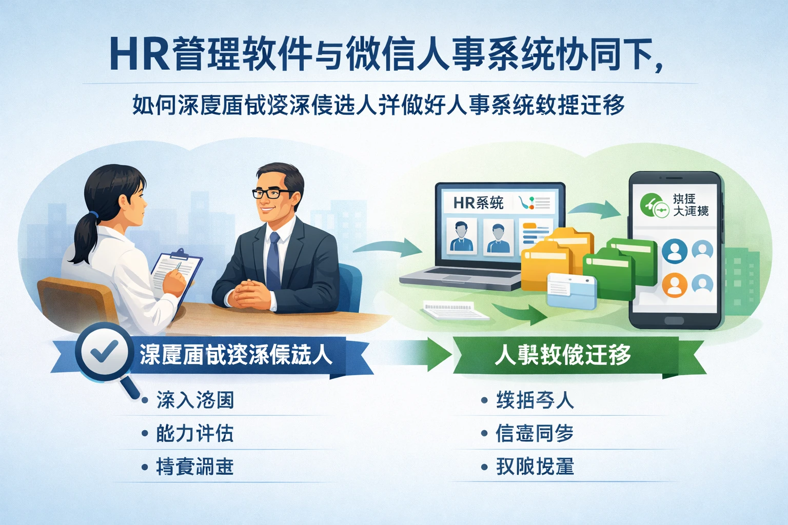 HR管理软件与微信人事系统协同下，如何深度面试资深候选人并做好人事系统数据迁移